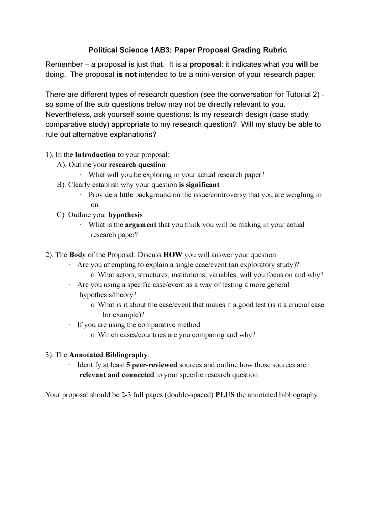 research proposal political science sample