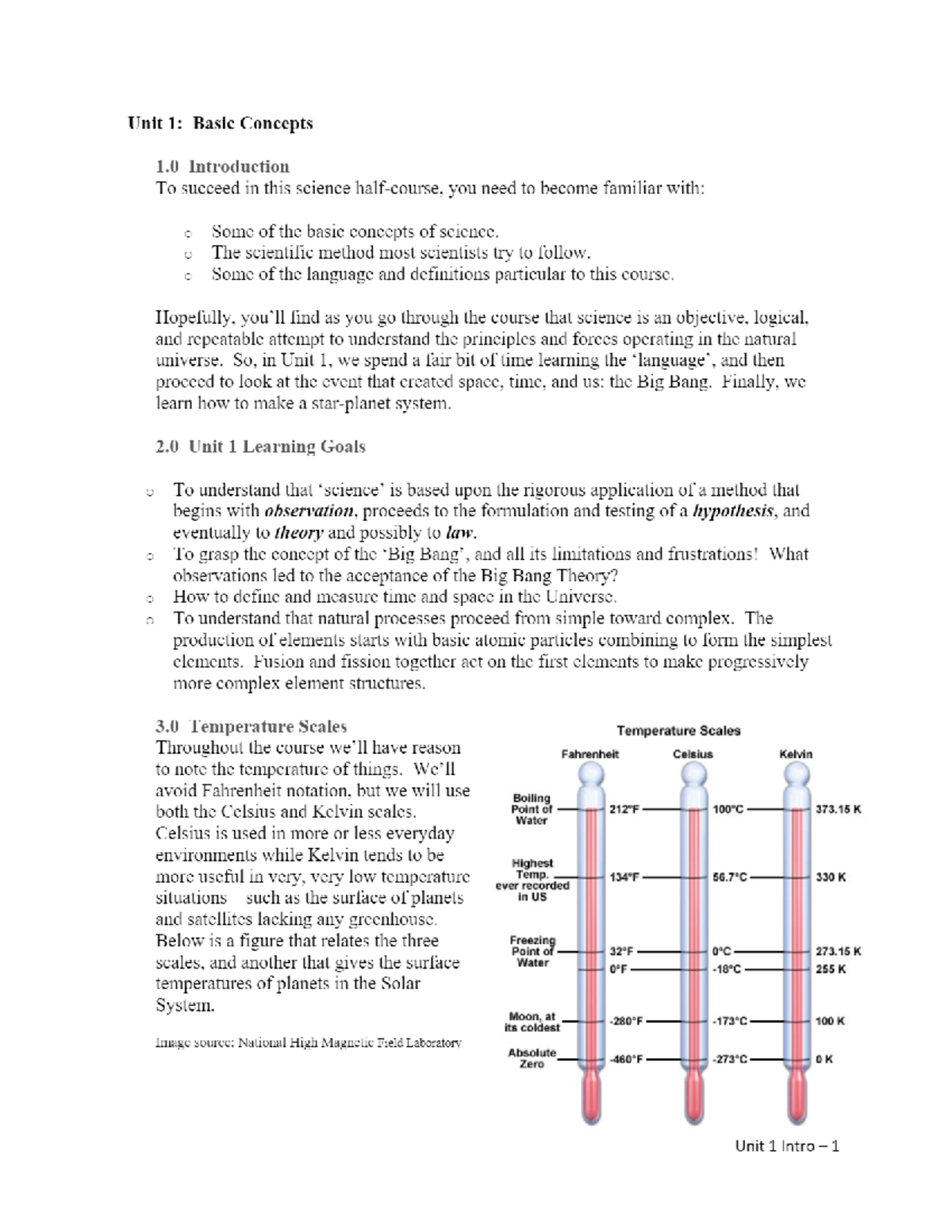 Unit 1 Introduction - notes - Unit 1: Basic Concepts 1 Introduction To ...
