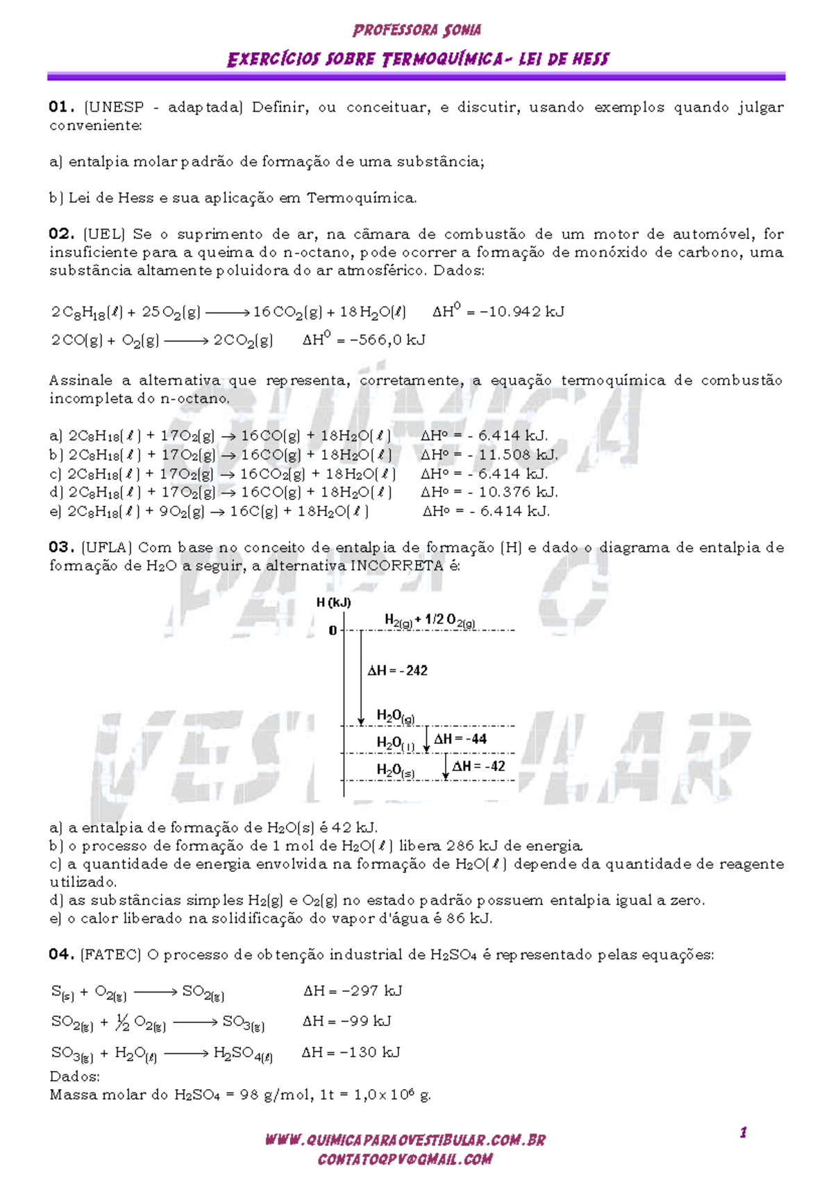40 20Termoqu C3 ADmica 20II - quimicaparaovestibular.com 1 Exercícios ...