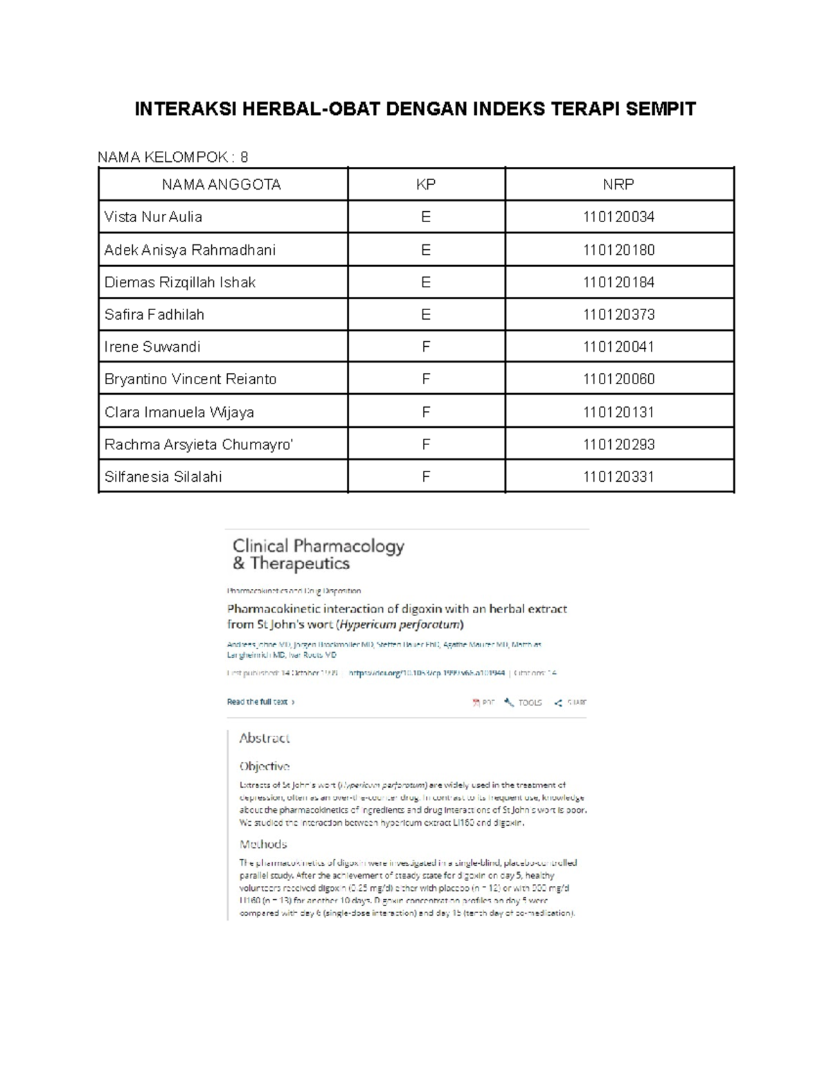 Tugas kelompok tanaman herbal INTERAKSI HERBALOBAT DENGAN INDEKS