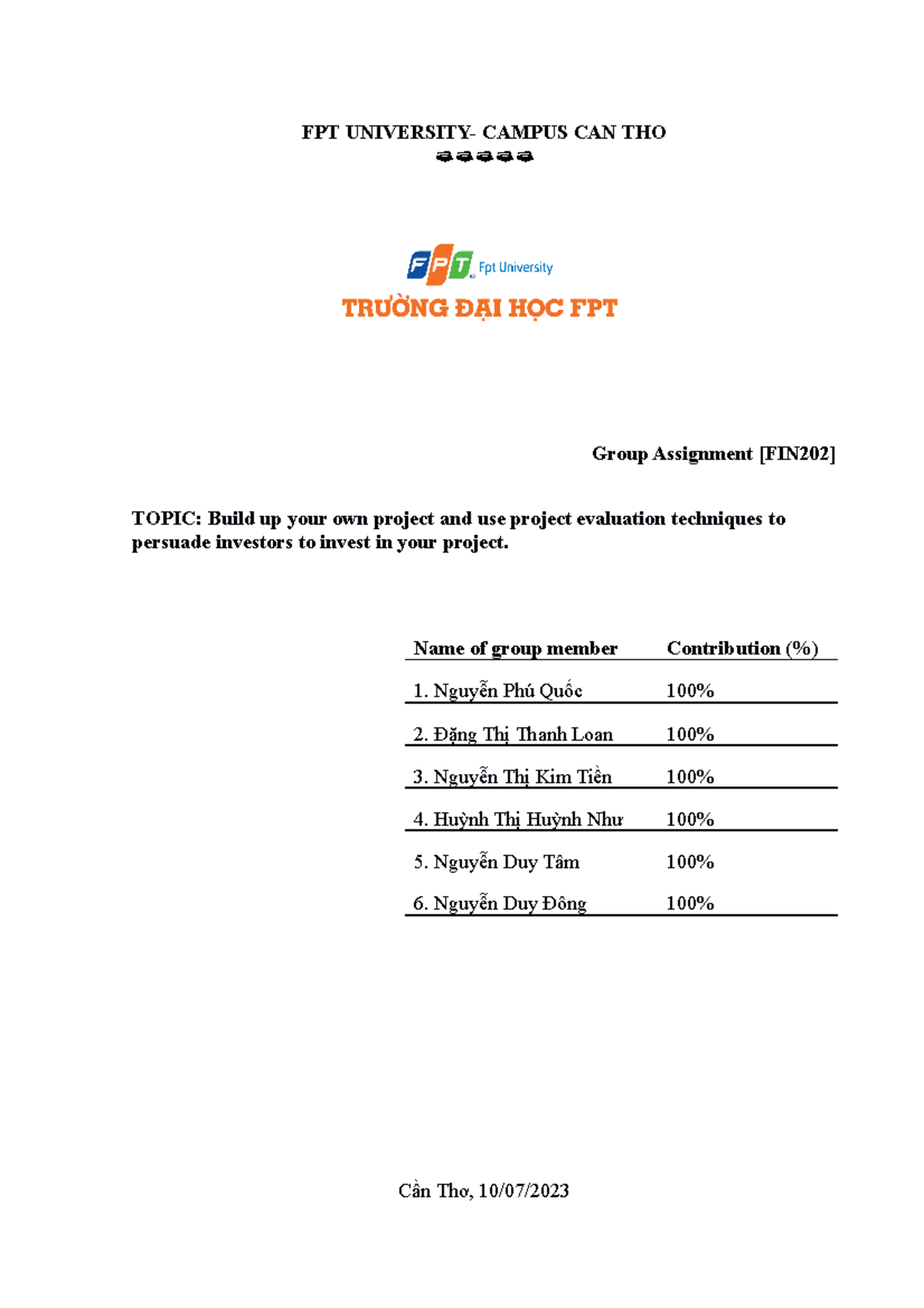 [Group 1].[TM1701] - GA TM1701 - FPT UNIVERSITY- CAMPUS CAN THO Group ...