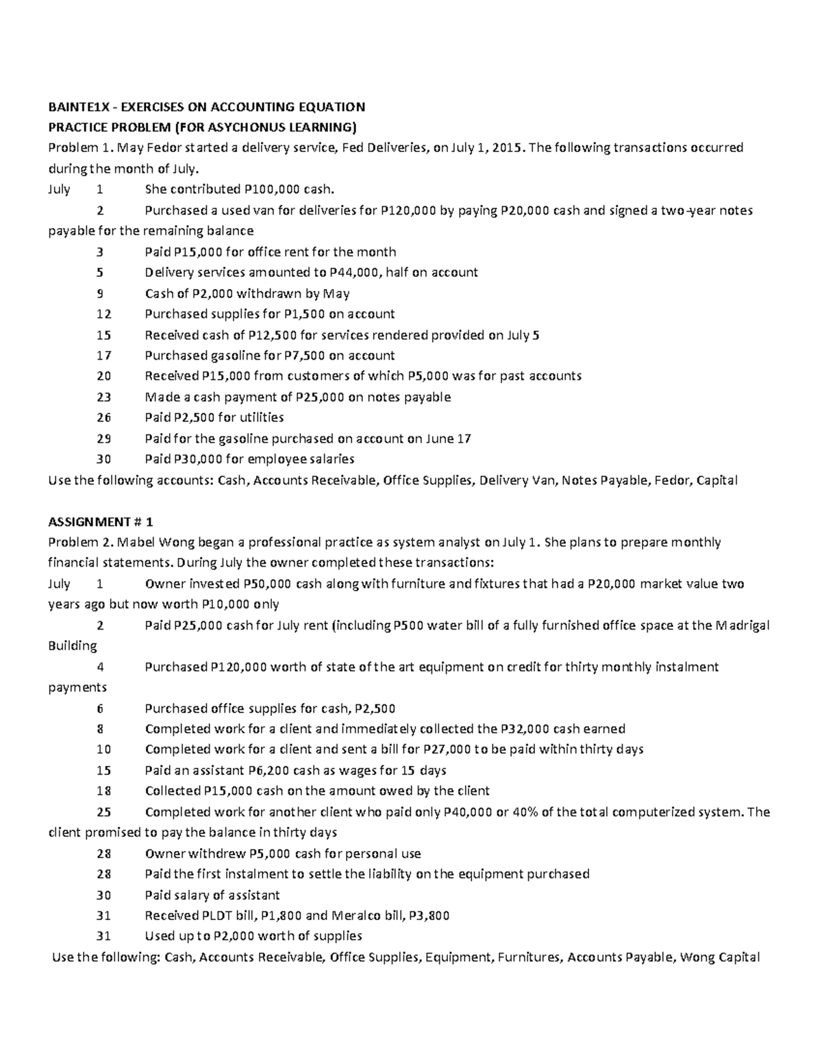 accounting 512 assignment answers