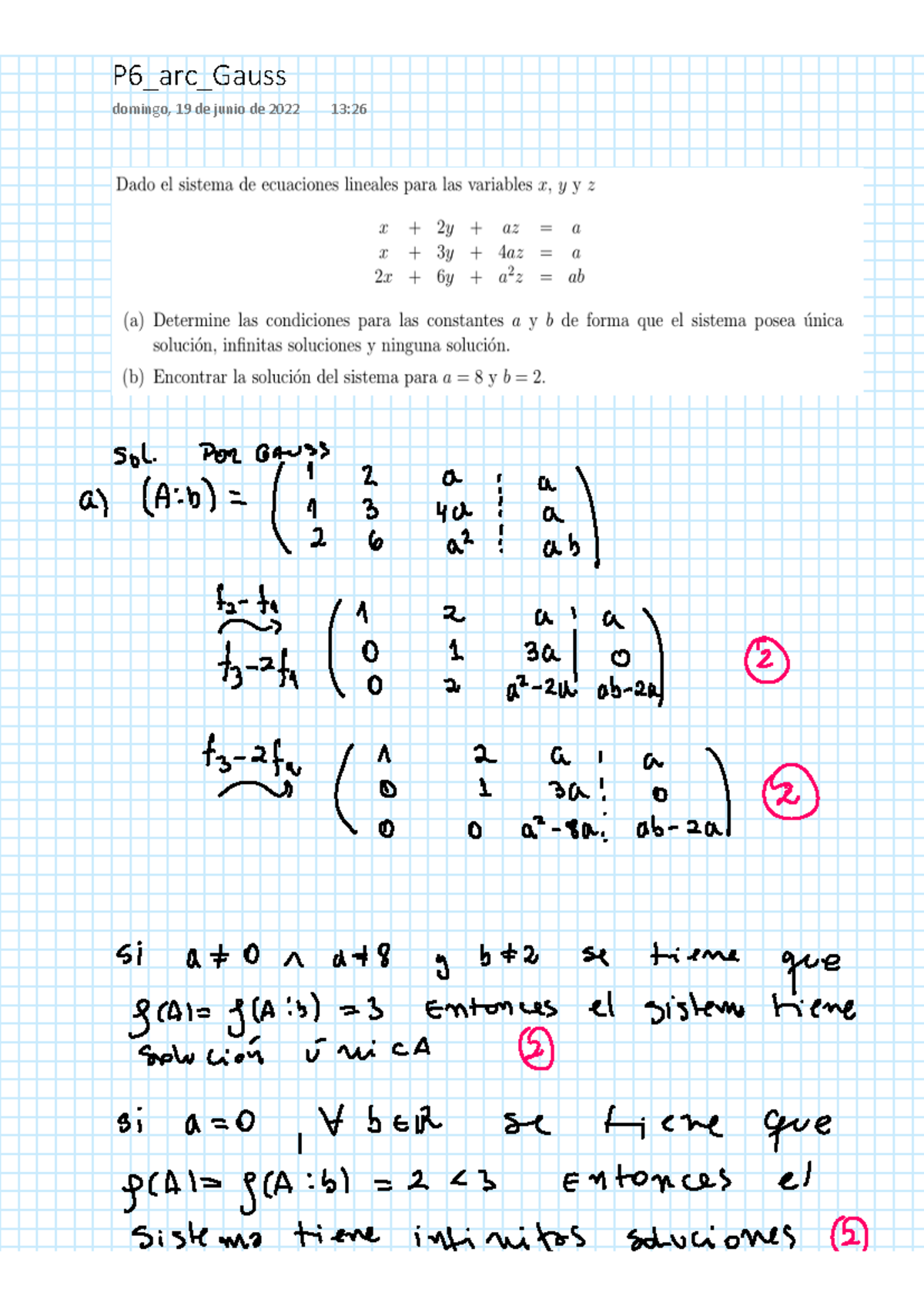 Pauta P6 Gauss Taller De Ingeniería I Wς ͅĂƌĐ ͅ ĂƵƐƐ ĚŽŵŝŶŐŽ͕ ϭε ĚĞ ũƵŶŝŽ ĚĞ ϮϬϮϮ ϭϯ͗Ϯς