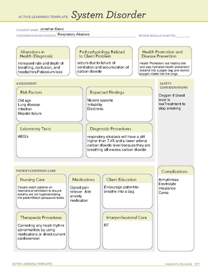 ATI - Atenolol medication card - ACTIVE LEARNING TEMPLATES Medication ...