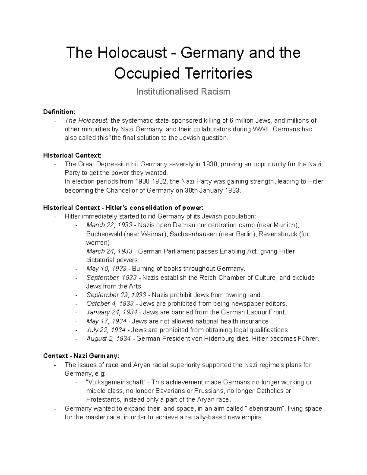 The Holocaust (Germany and the Occupied Territories ...