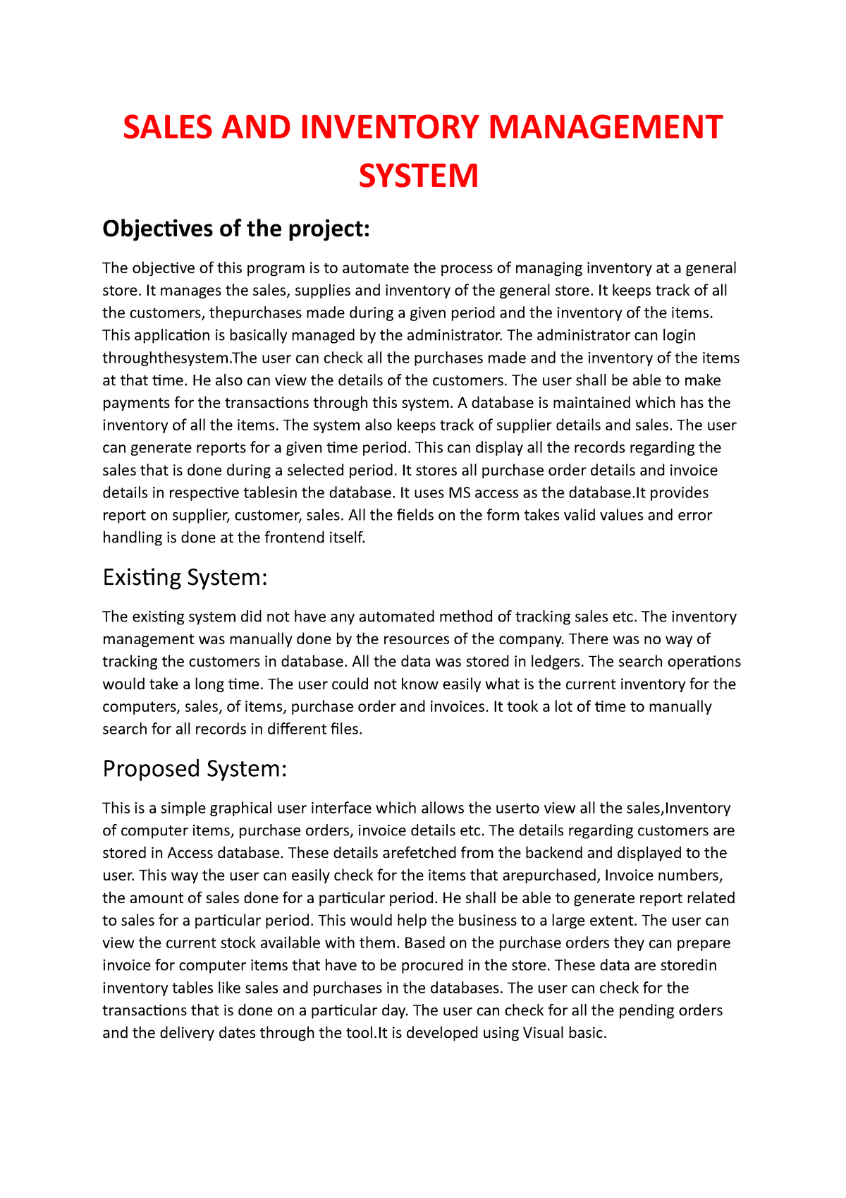 sales and inventory management system thesis