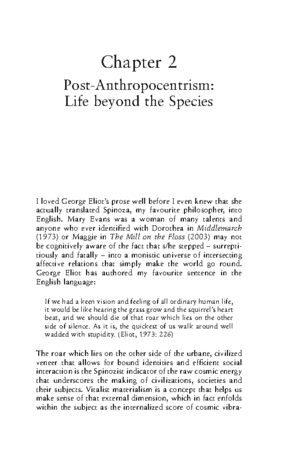 4. Braidotti posthuman - Chapter 2 Post-Anthropocentrism: Life beyond ...