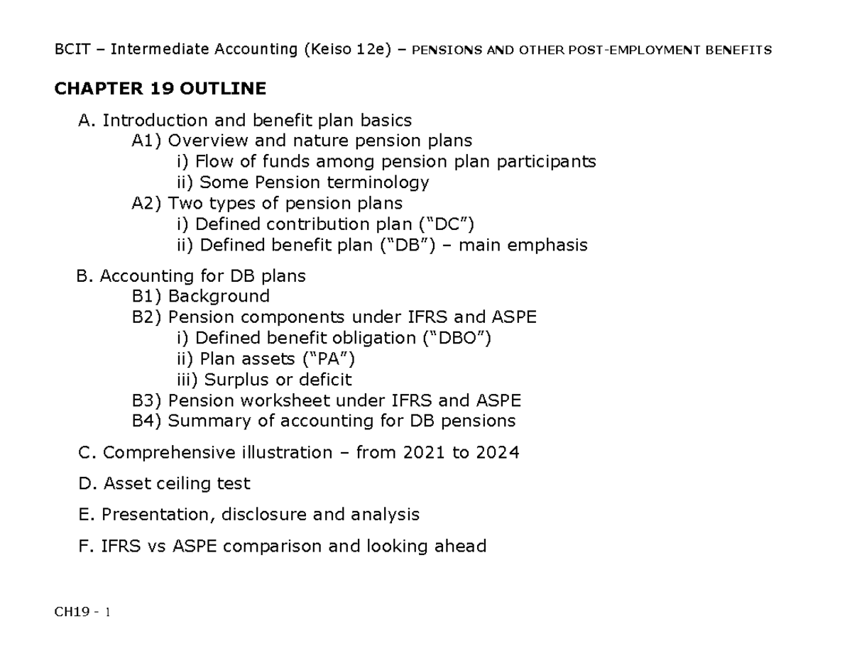 CH 19 Lect Notes, Pensions and Other PostEmployment Benefits 3 12e