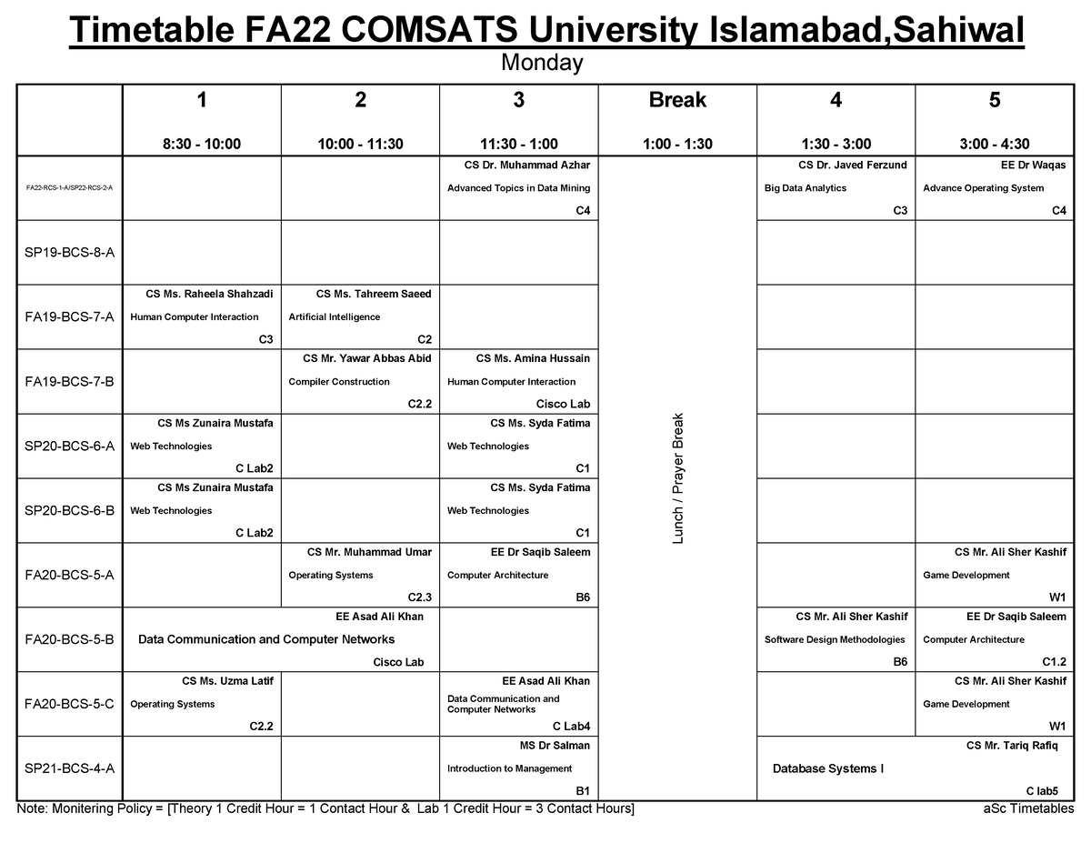 CS timetable - THIS IS MORE RELAVENT FOR U - Advanced Topics in Data ...