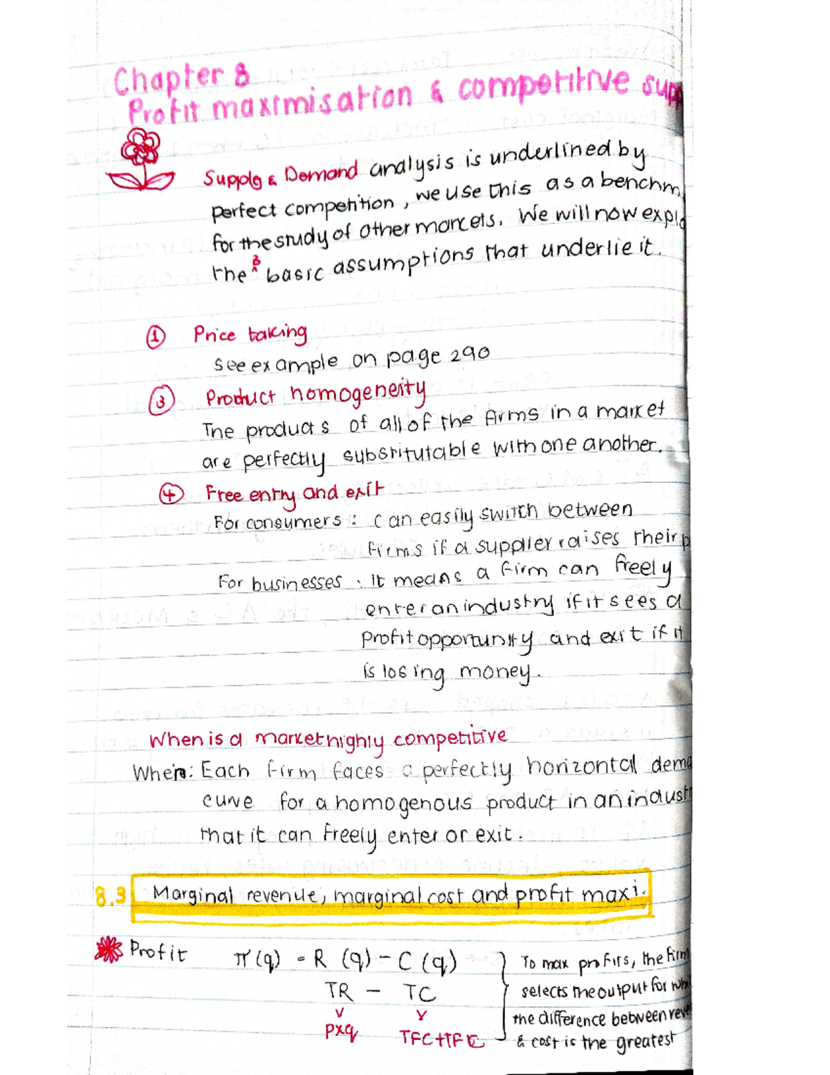 Ch 8 profit maximization and competitive supply notes - ECO232 - Studocu