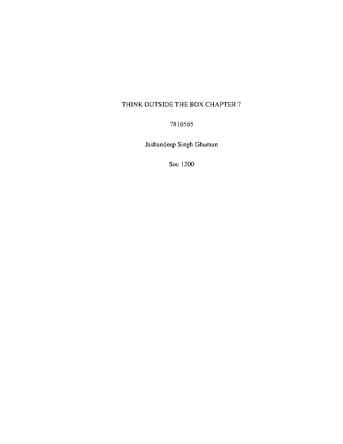 Think Outside THE BOX Chapter 7 - THINK OUTSIDE THE BOX CHAPTER 7 ...