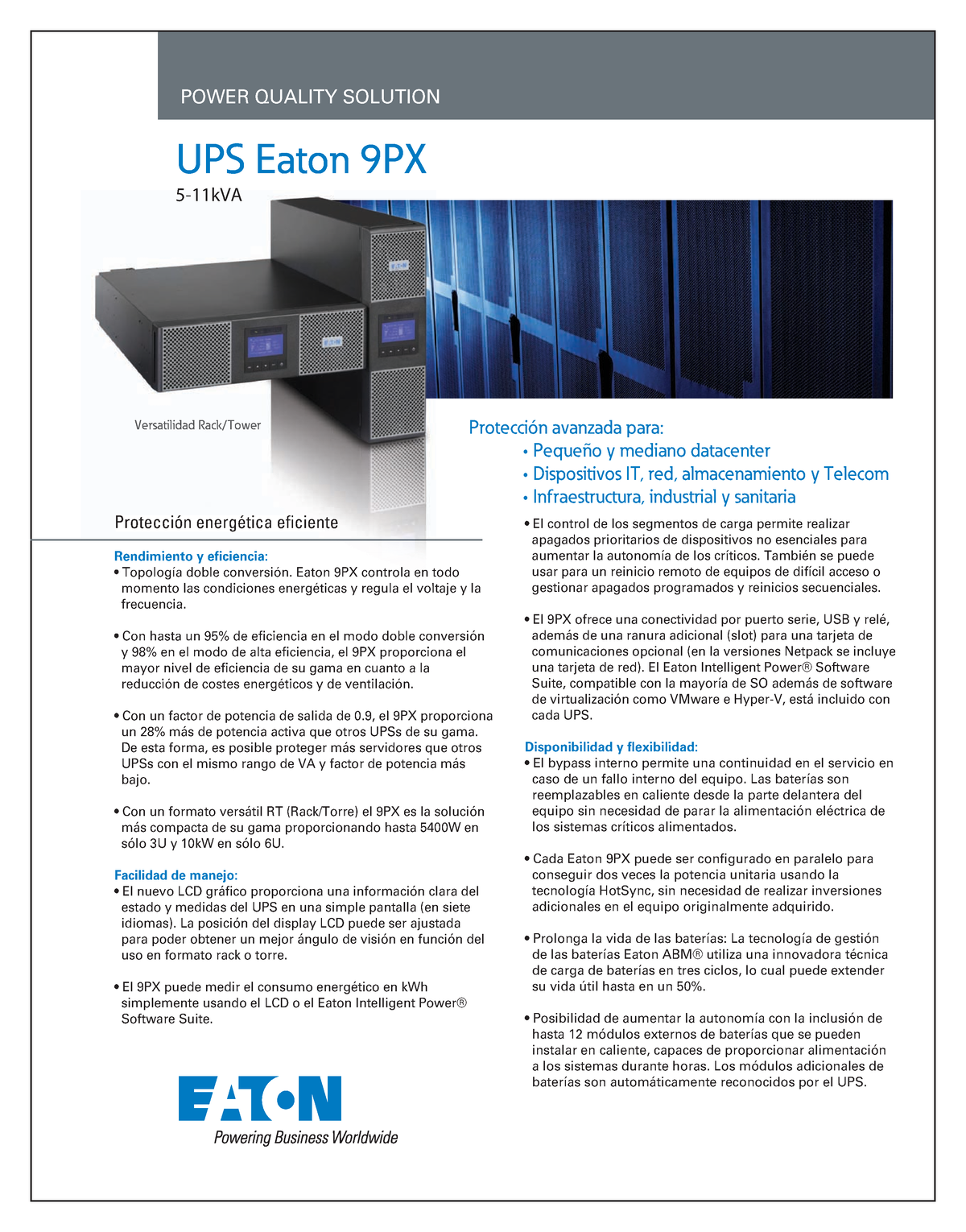 UPS Eaton 9PX 5-11k VA- Cono Sur - UPS Eaton 9PX El Control De Los ...