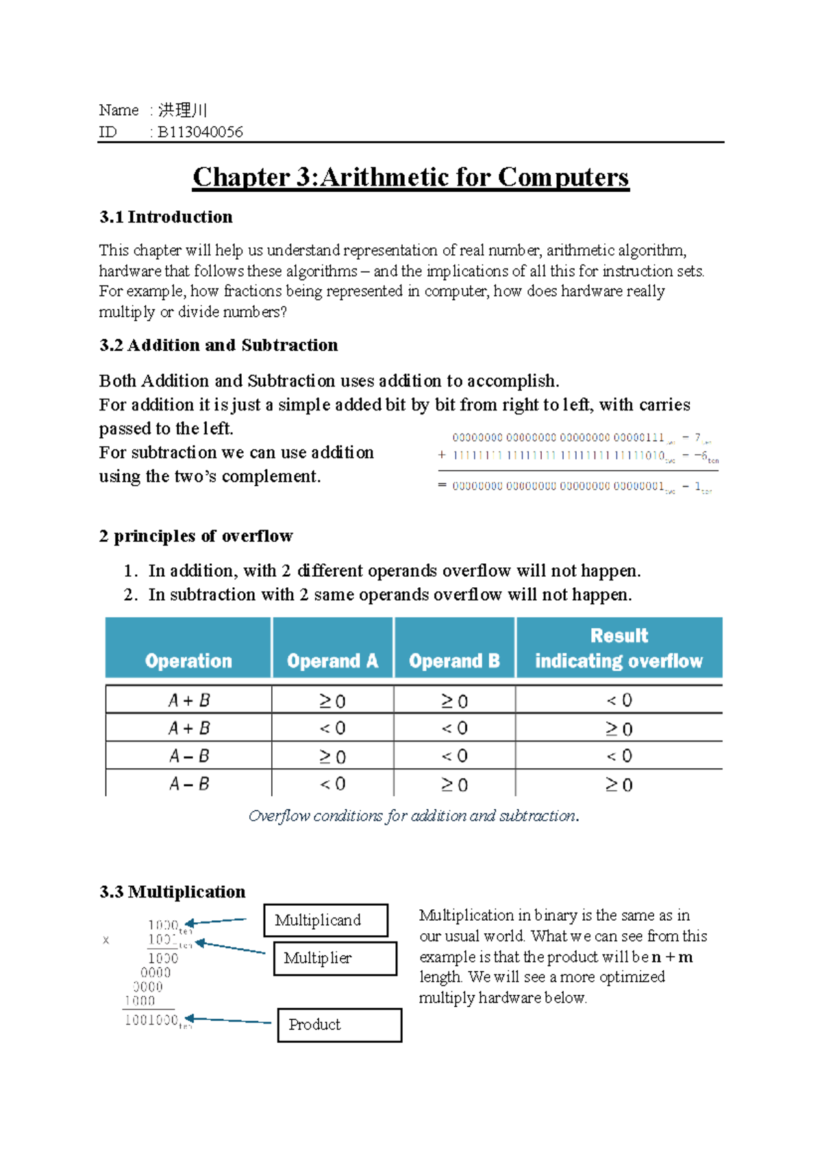 Chapter 03 Computer Organization - Name : 洪理川 ID : B Chapter 3 ...
