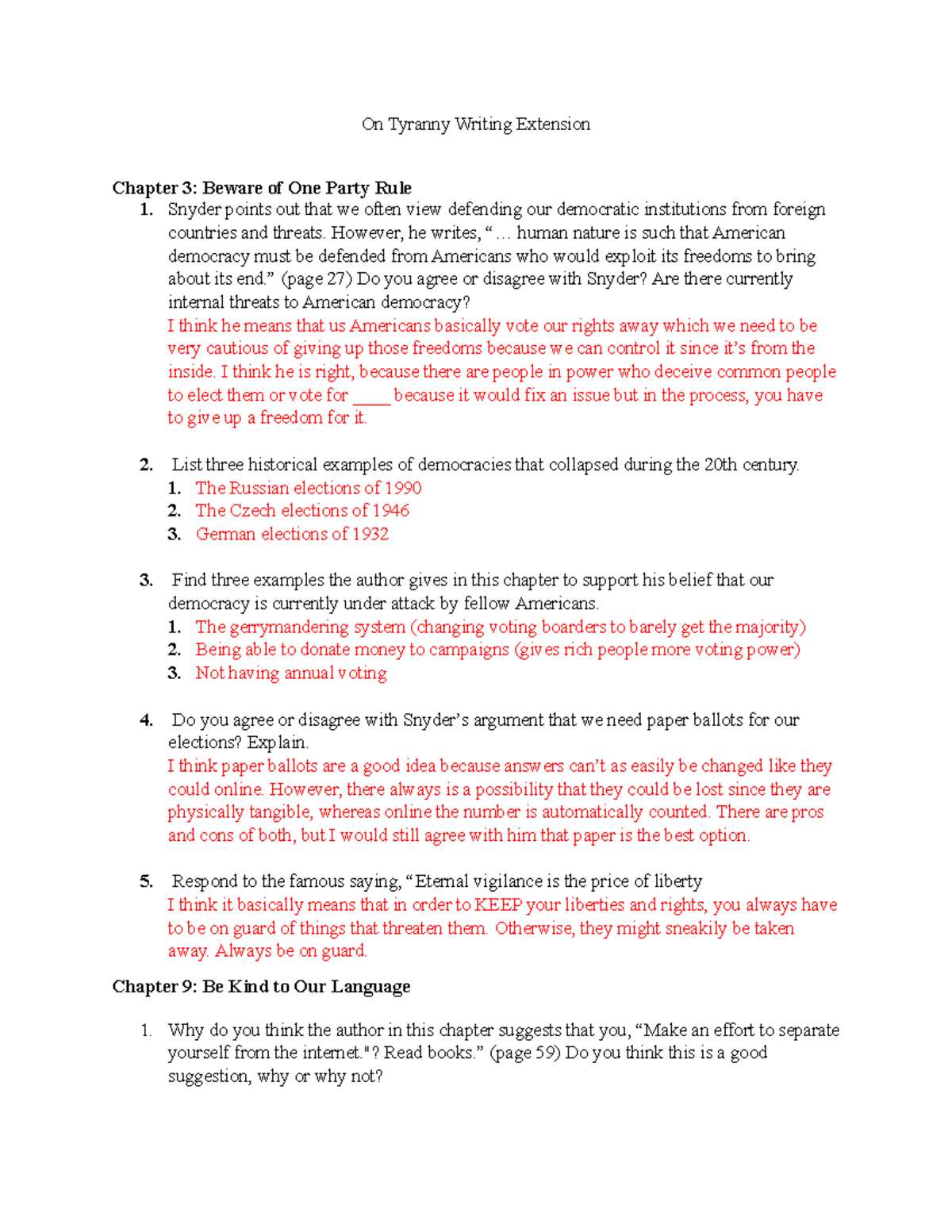 let's end thesis tyranny summary