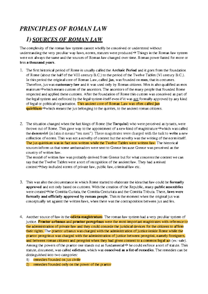 Principles Of Roman Law - Law of person Pater familias is not exactly ...