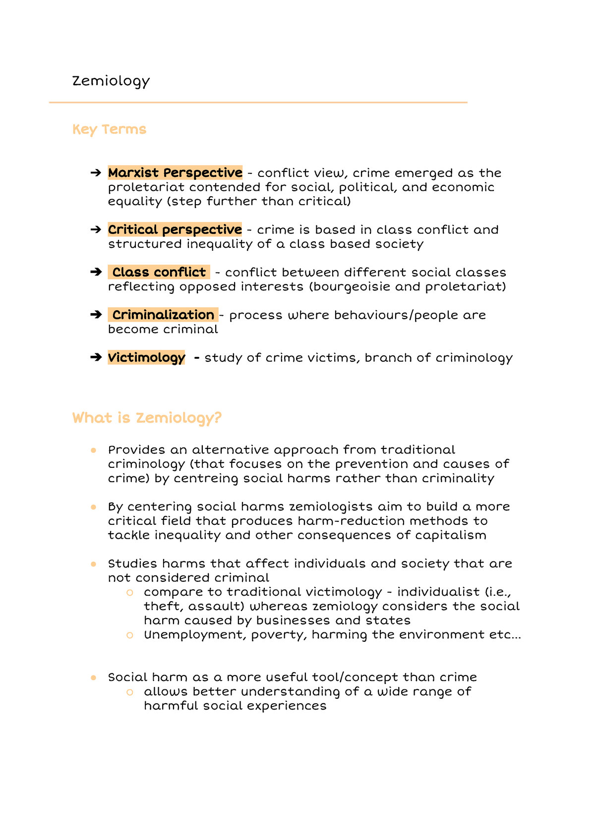 zemiology-summary-zemiology-key-terms-marxist-perspective-conflict