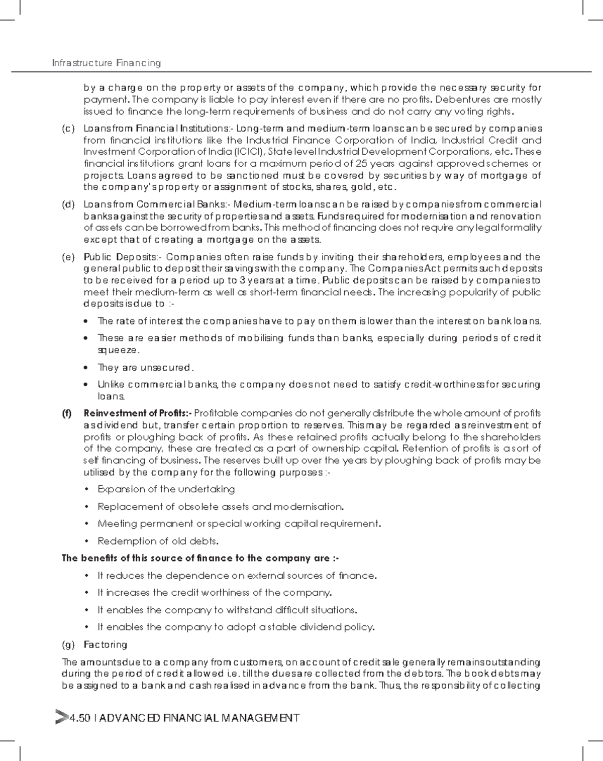 Advanced Financial Management - Institute of Cost-91 - Infra struc ture ...