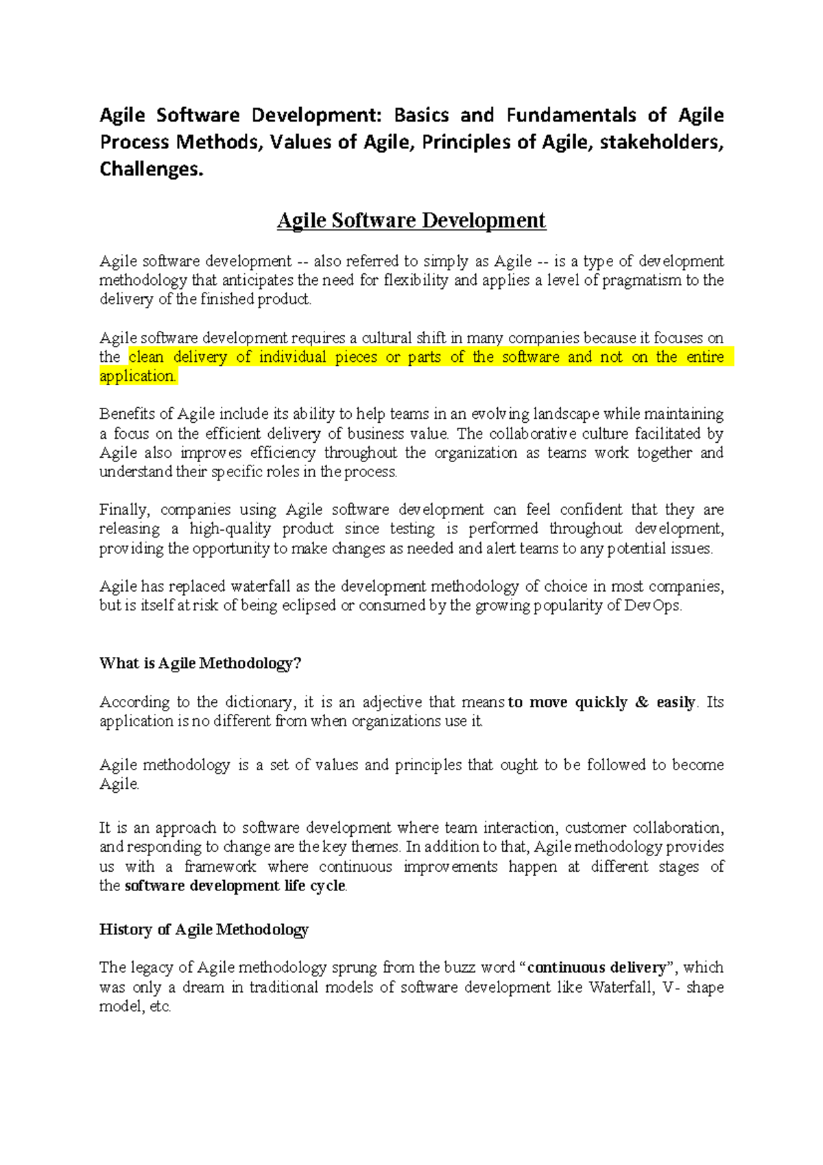 Unit 2 - notes - Agile Software Development: Basics and Fundamentals of ...