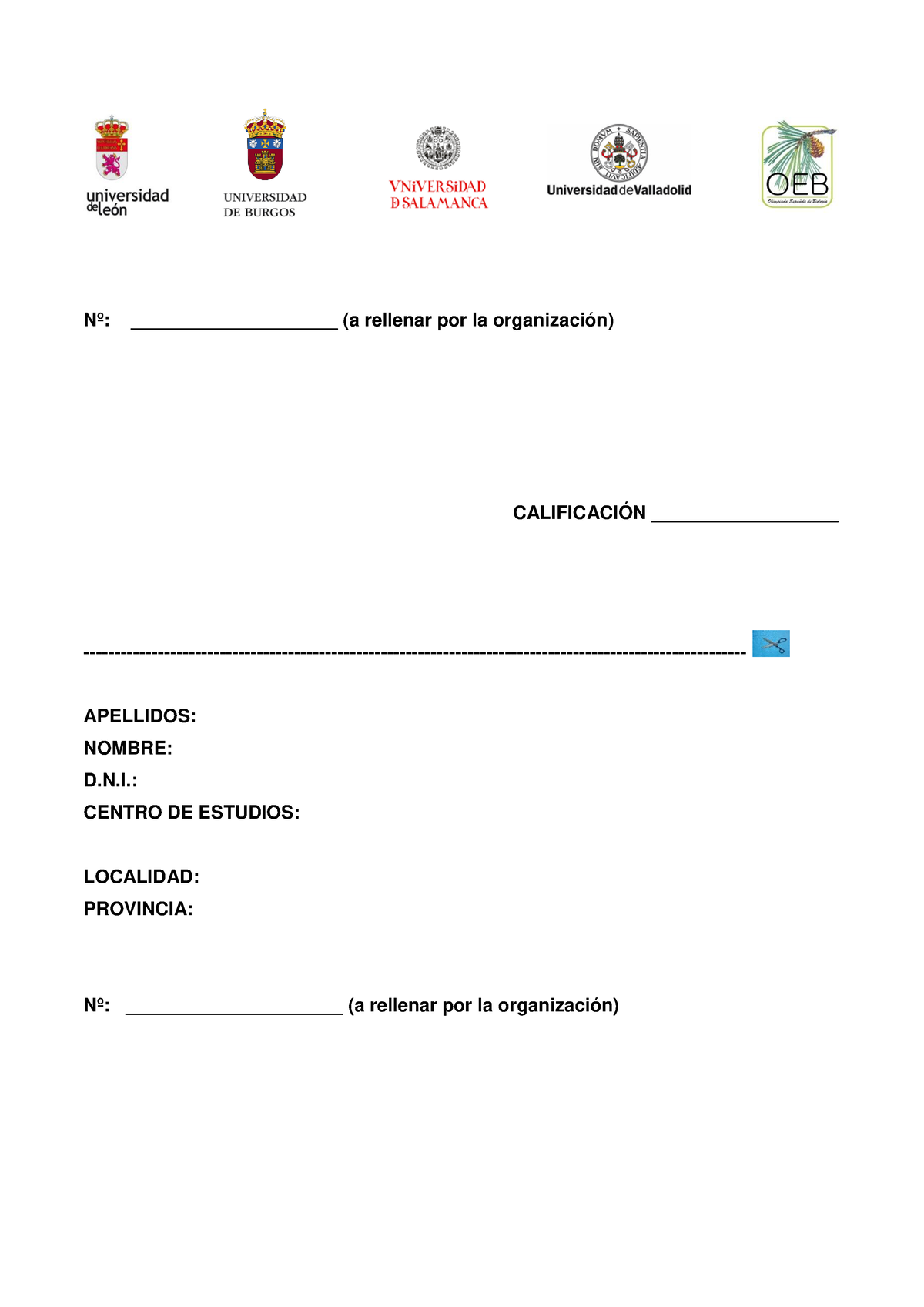 Examen Olimpiada De Biología 2020 - Nº: ____________________ (a ...