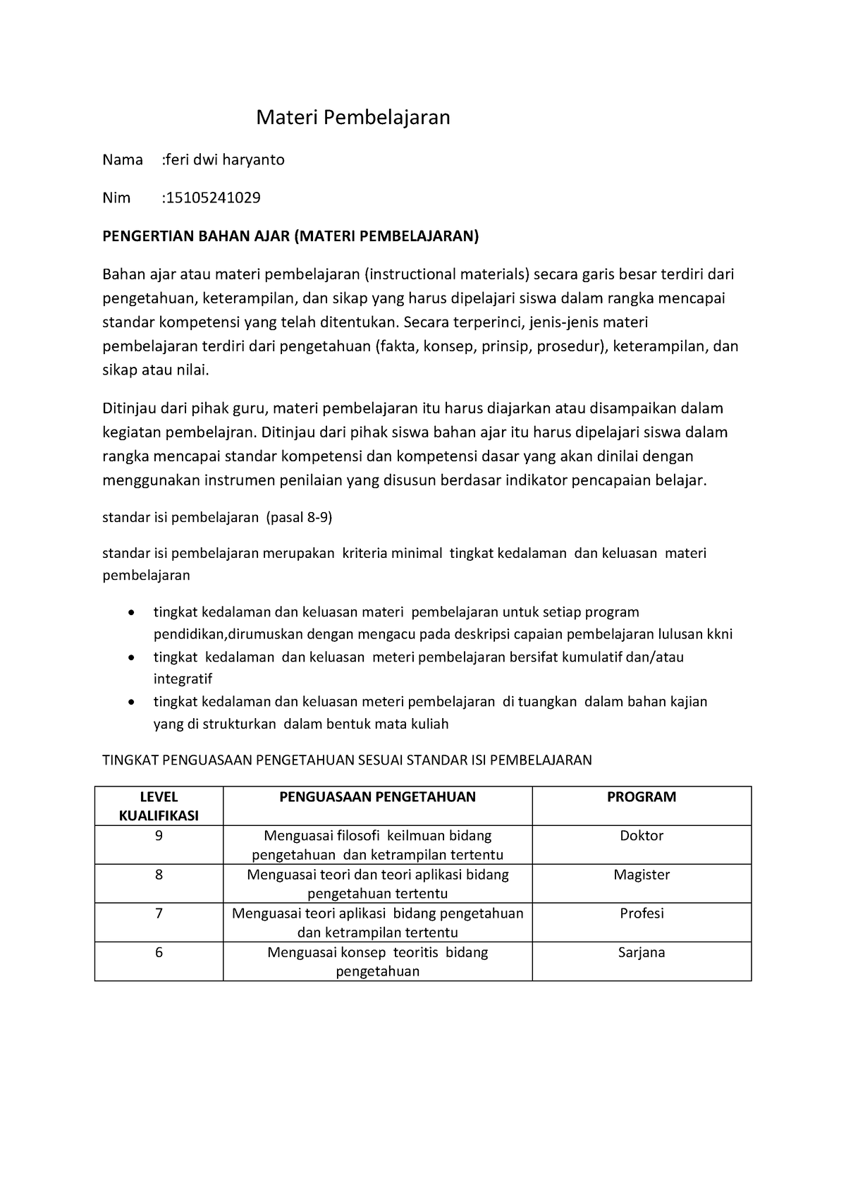 Materi-pembelajaran - Materi Pembelajaran - Materi Pembelajaran Nama ...