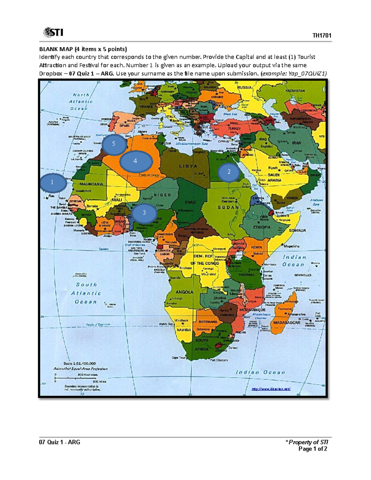 07Quiz1 - activities - BLANK MAP (4 items x 5 points) Identify each ...