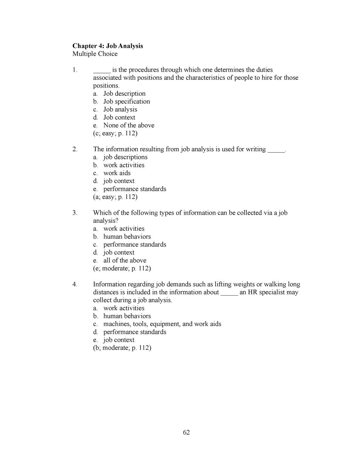 chapter-4-job-analysis-multiple-choice-human-resources-studocu