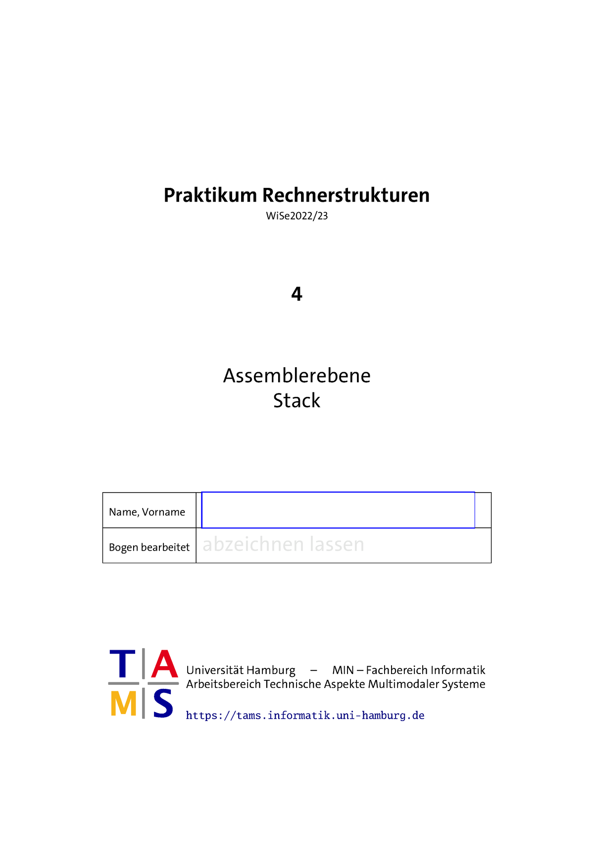 Aufgabeblatt 4 RSB Praktikum - Praktikum Rechnerstrukturen WiSe2022/ 4 ...