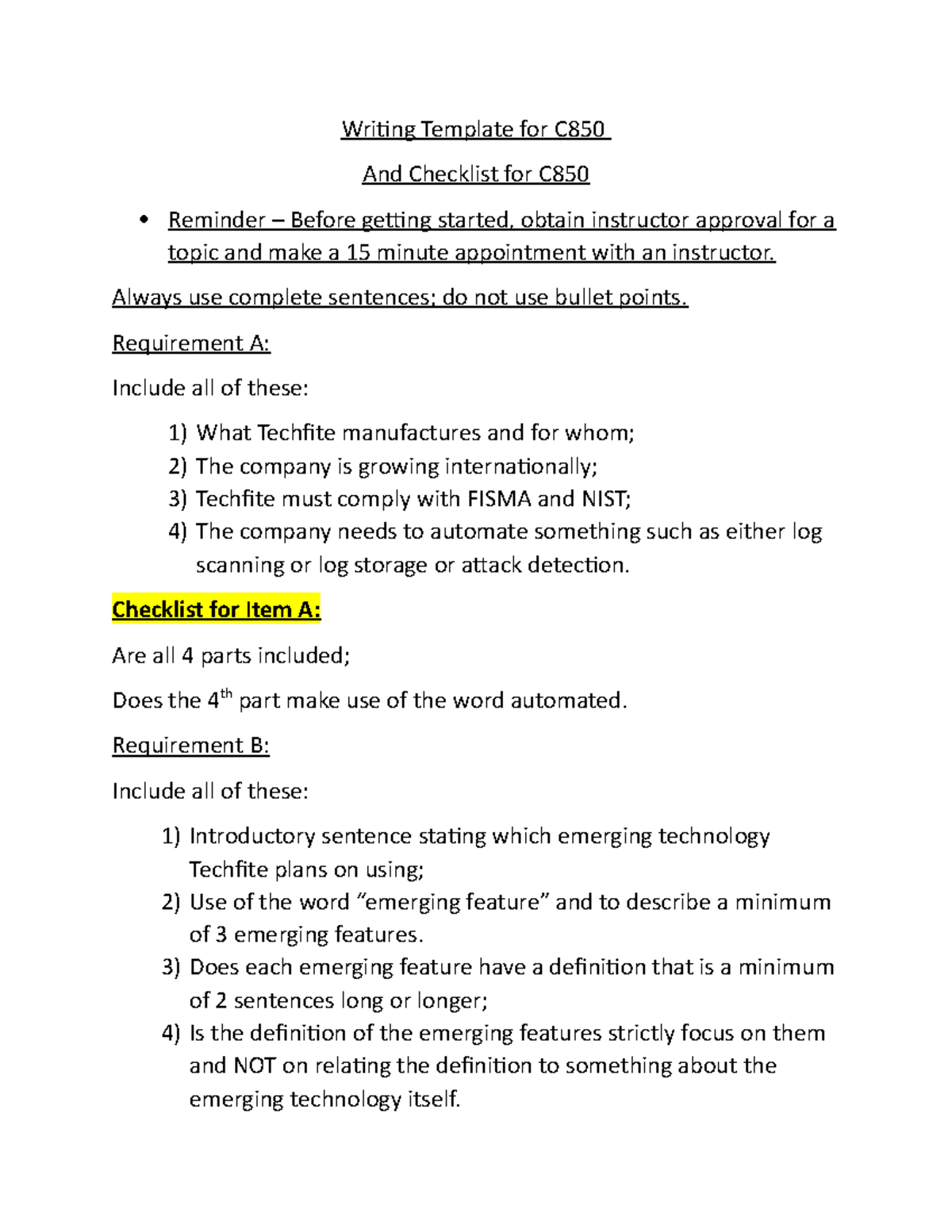 Emerging Technologies - Template AND Checklist - Writing Template for C ...