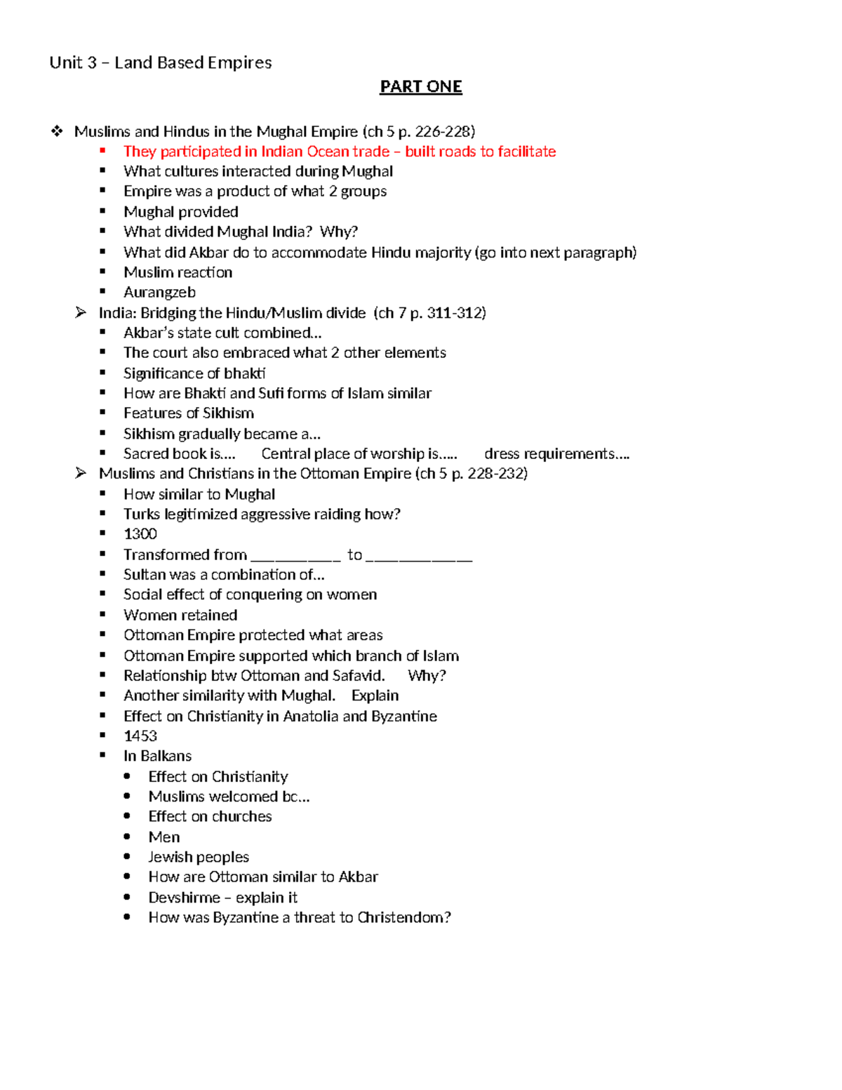 Unit+3+Outline+-+part+1 - Unit 3 – Land Based Empires PART ONE Muslims ...