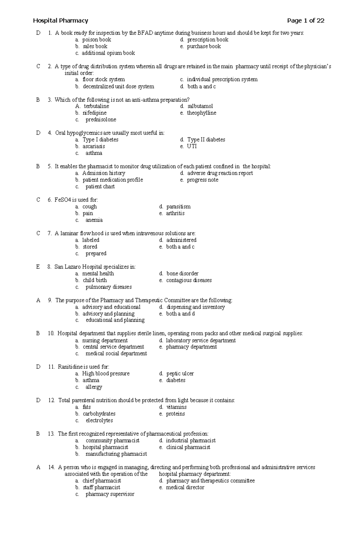 Objectives Of Hospital Pharmacy Slideshare