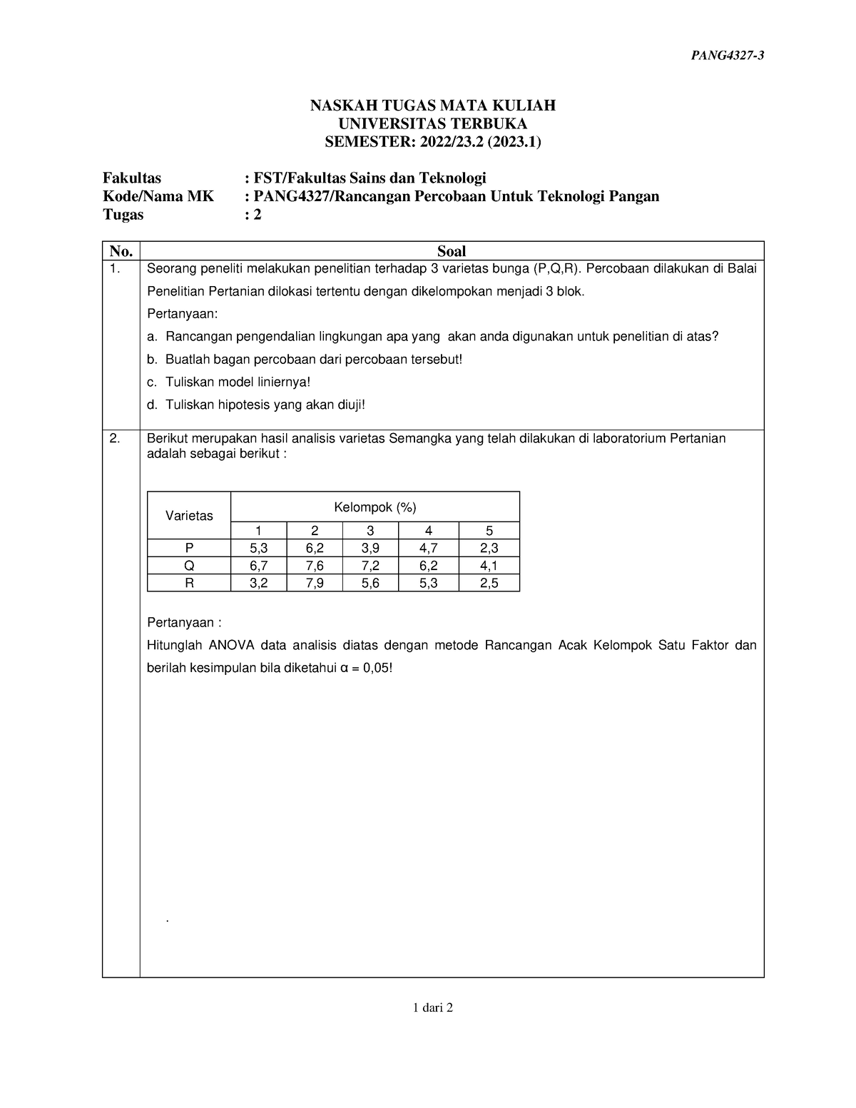 Soal Pang4327 Tmk2 3 - Tmk - PANG4327- 1 Dari 2 NASKAH TUGAS MATA ...