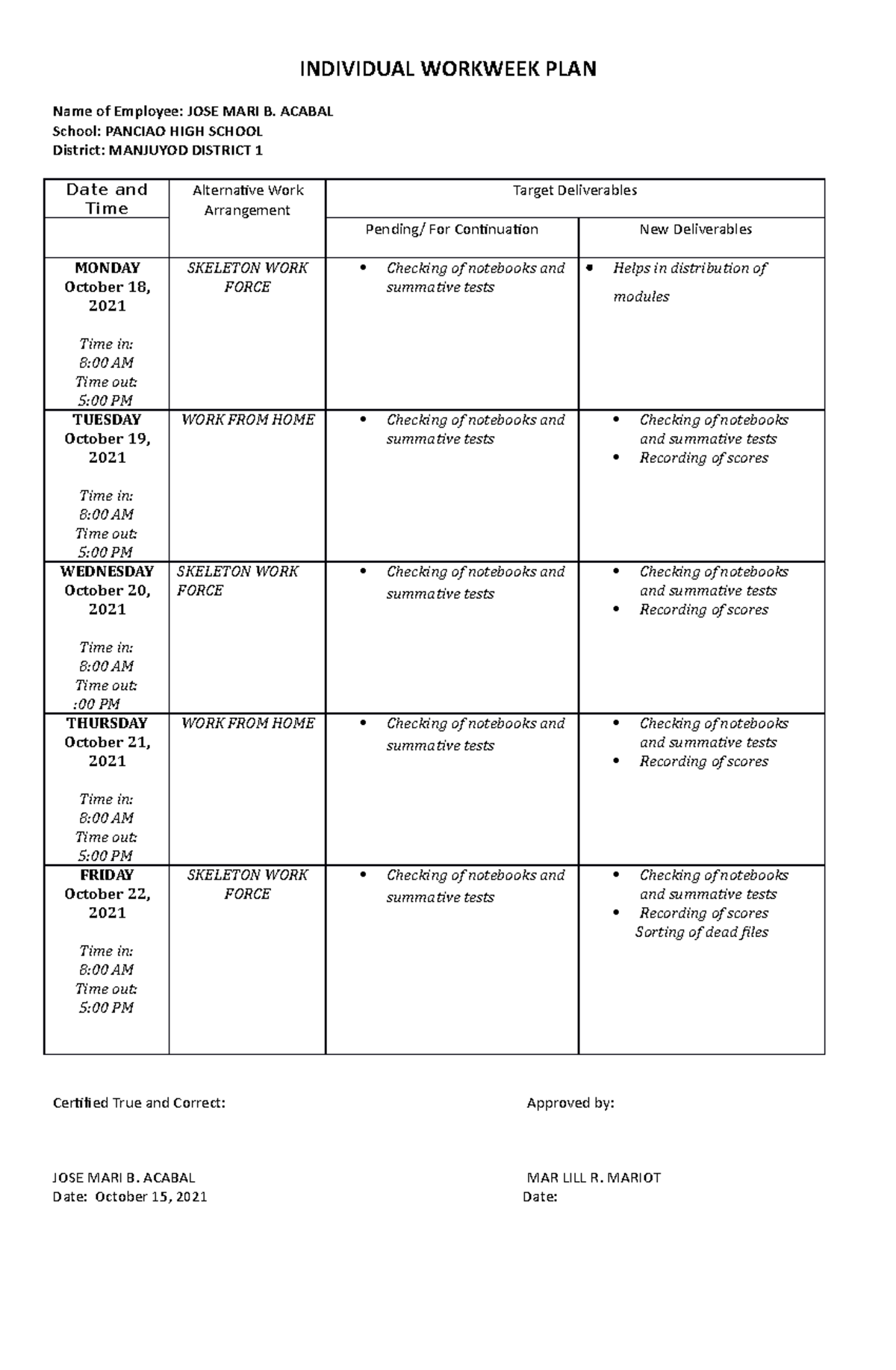 Workweek PLAN JUNE 22-26, 2020 (JOSE MARI B. Acabal) - Educational ...