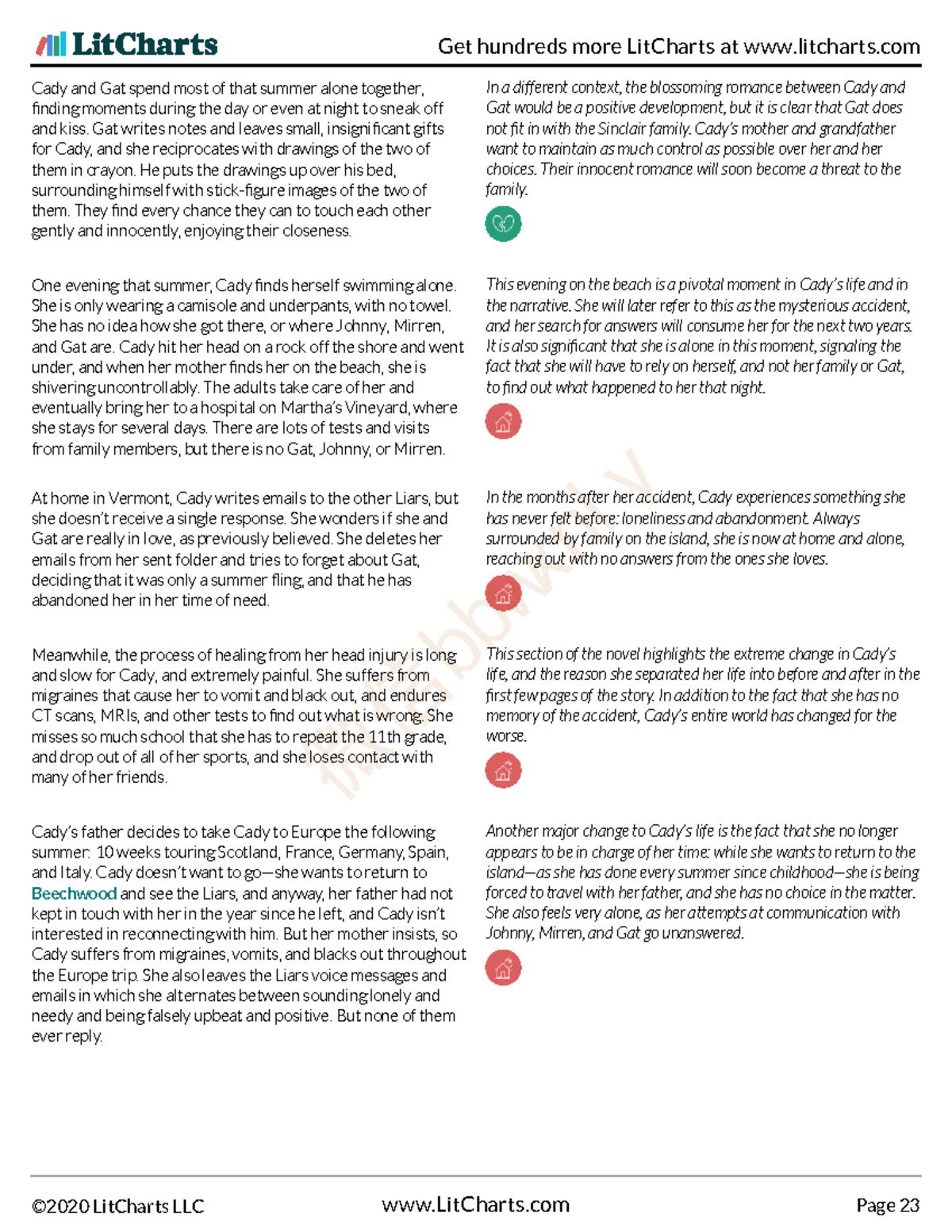 We-Were-Liars-Lit Chart 23 - Cady and Gat spend most of that summer ...