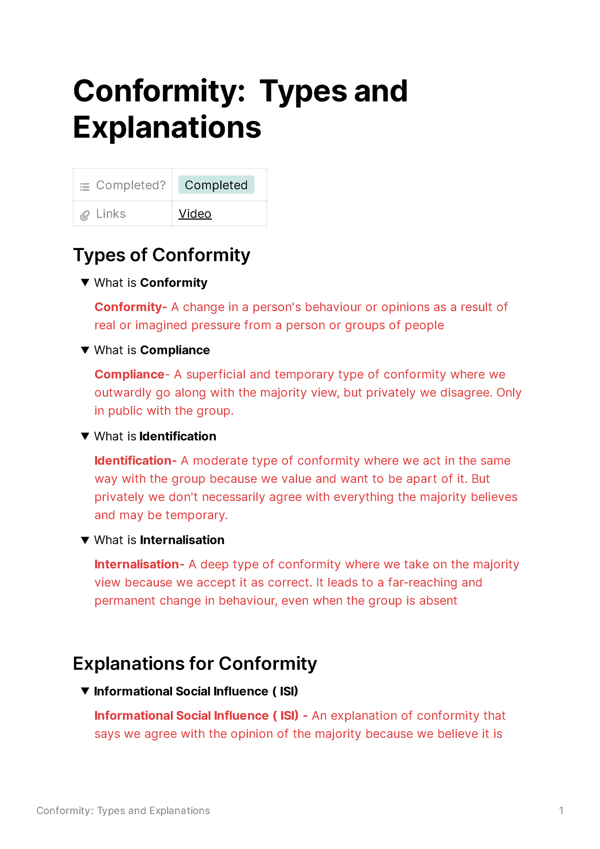 different types of conformity essay