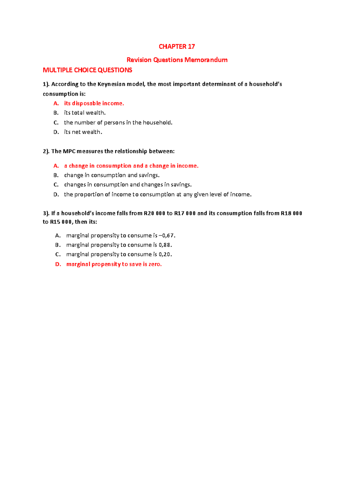 Chapter 17 - Revision Questions Answer - CHAPTER 17 Revision Questions ...