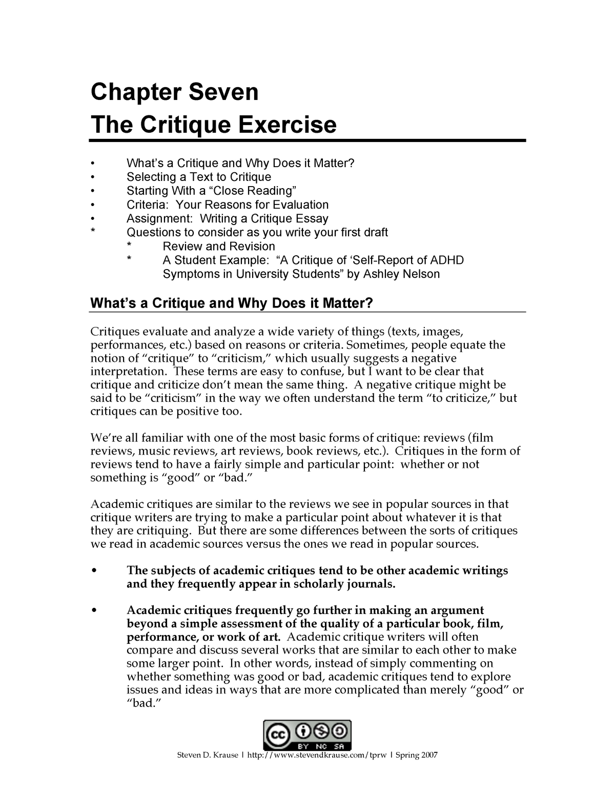 critique psychology research paper