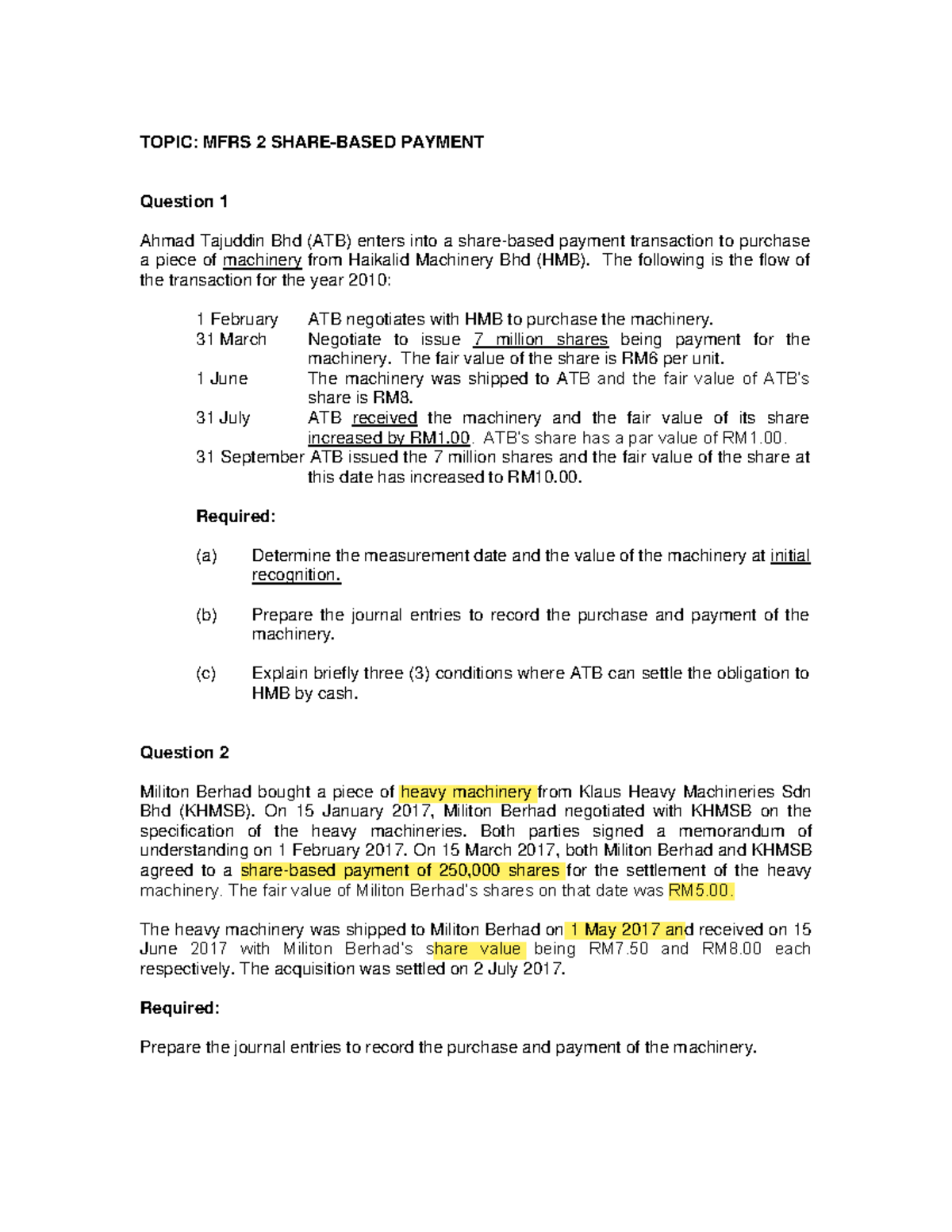 Q Tutorial 1 SBP - This question consist 11 question on Share Based ...