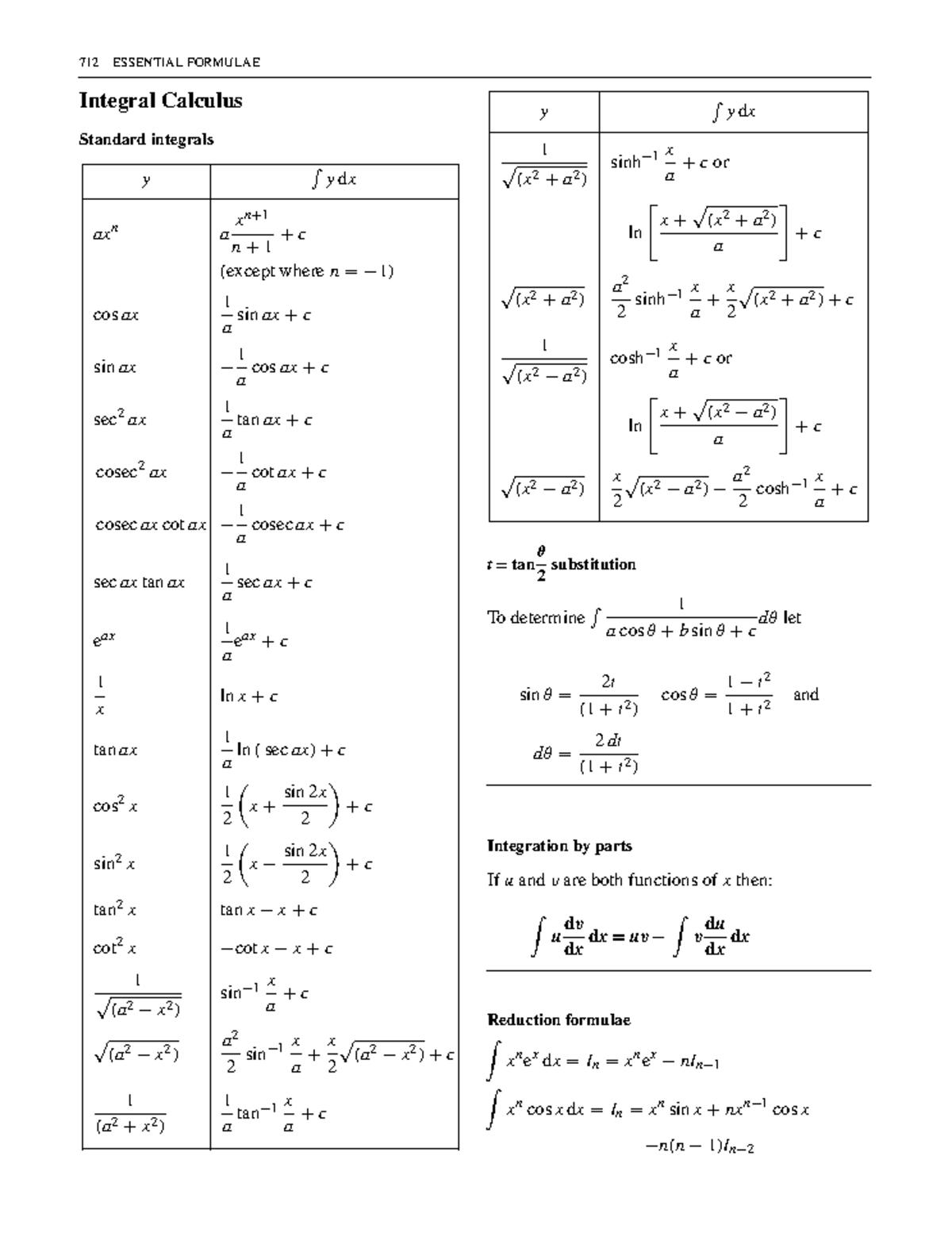 Bird higher engineering mathematics 74 - Integral Calculus Standard ...