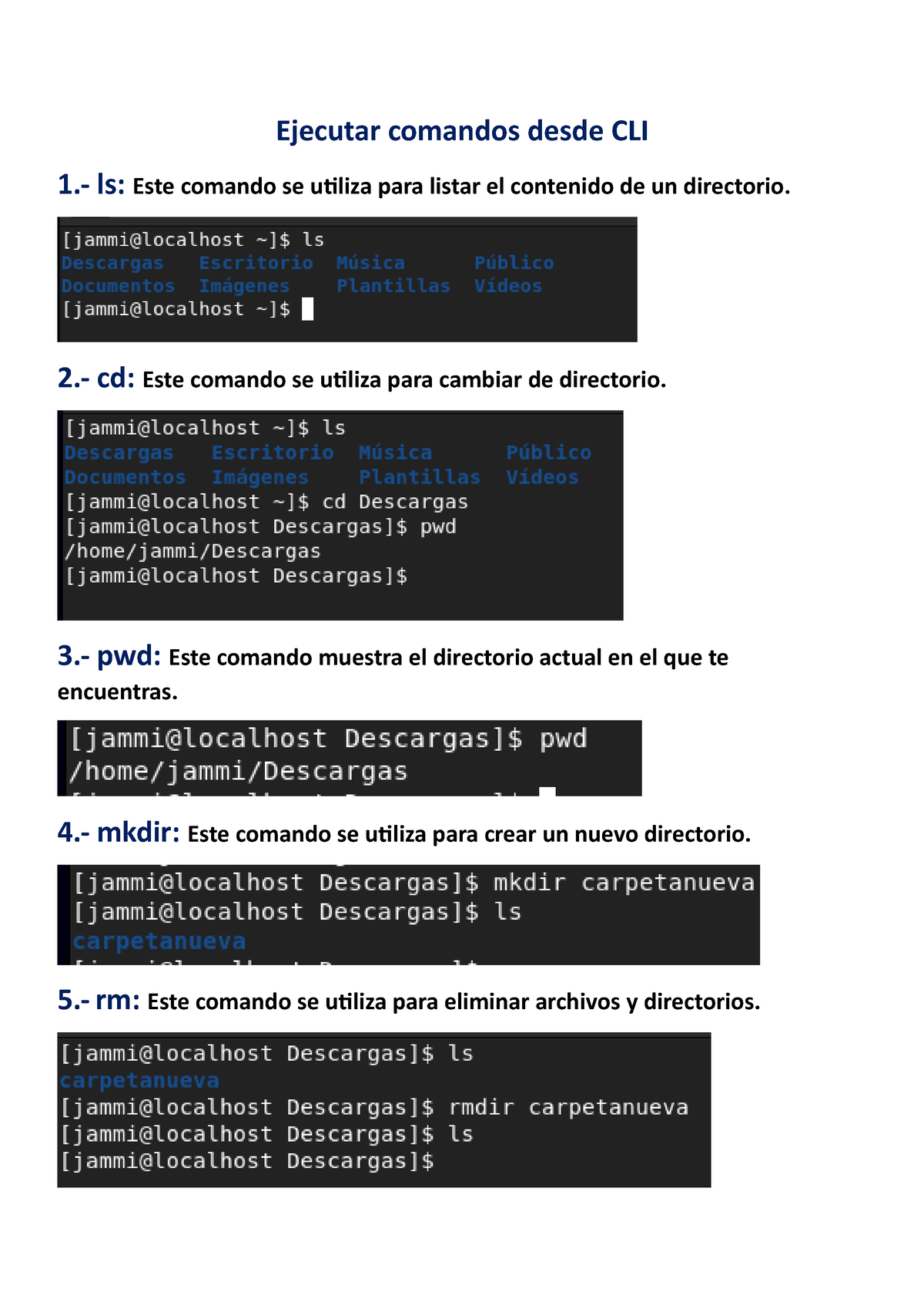 Ejecutar Comandos Desde Cli Ls Este Comando Se Utiliza Para Listar El Contenido De Un