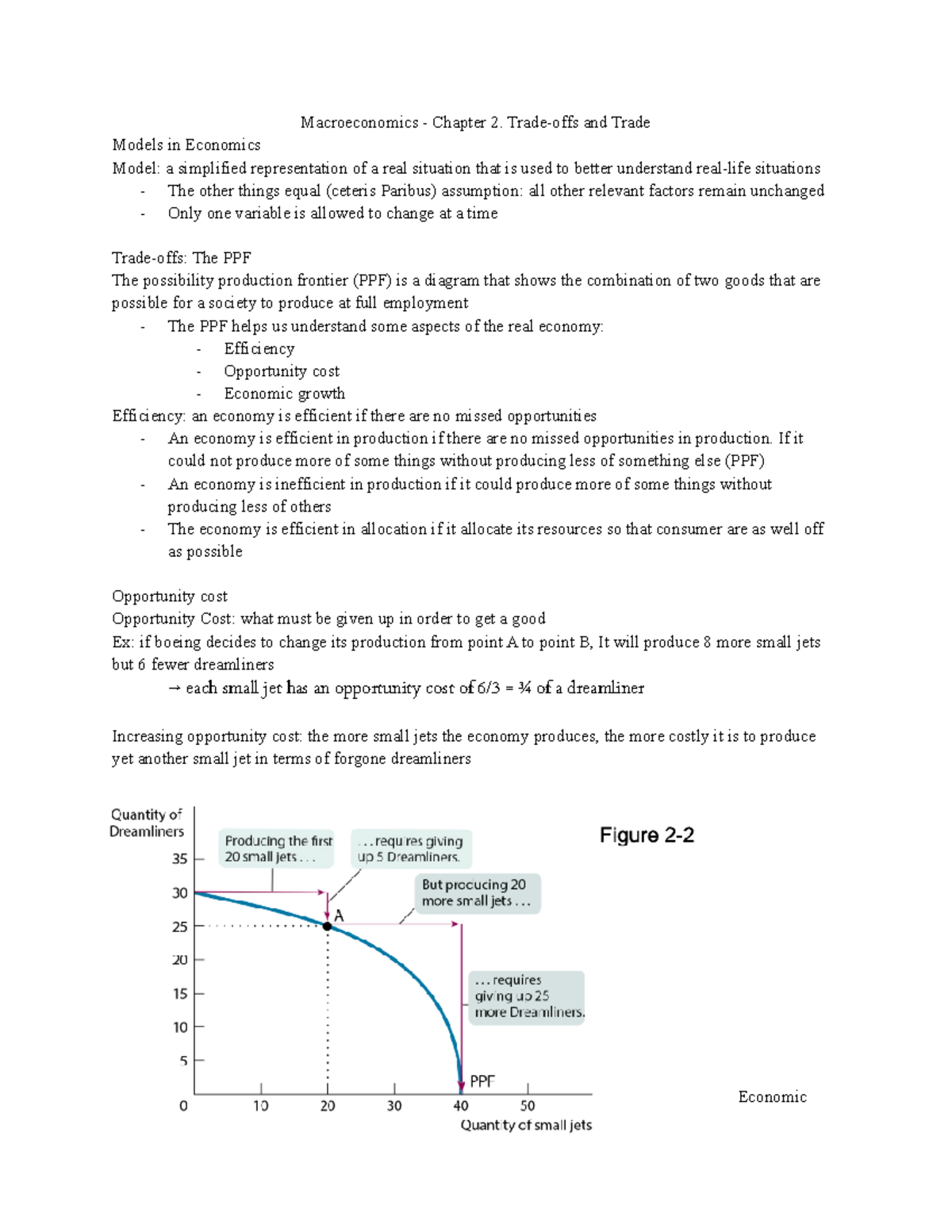 Econ 201 - Chapter 2 - Macroeconomics - Chapter 2. Trade-offs And Trade ...