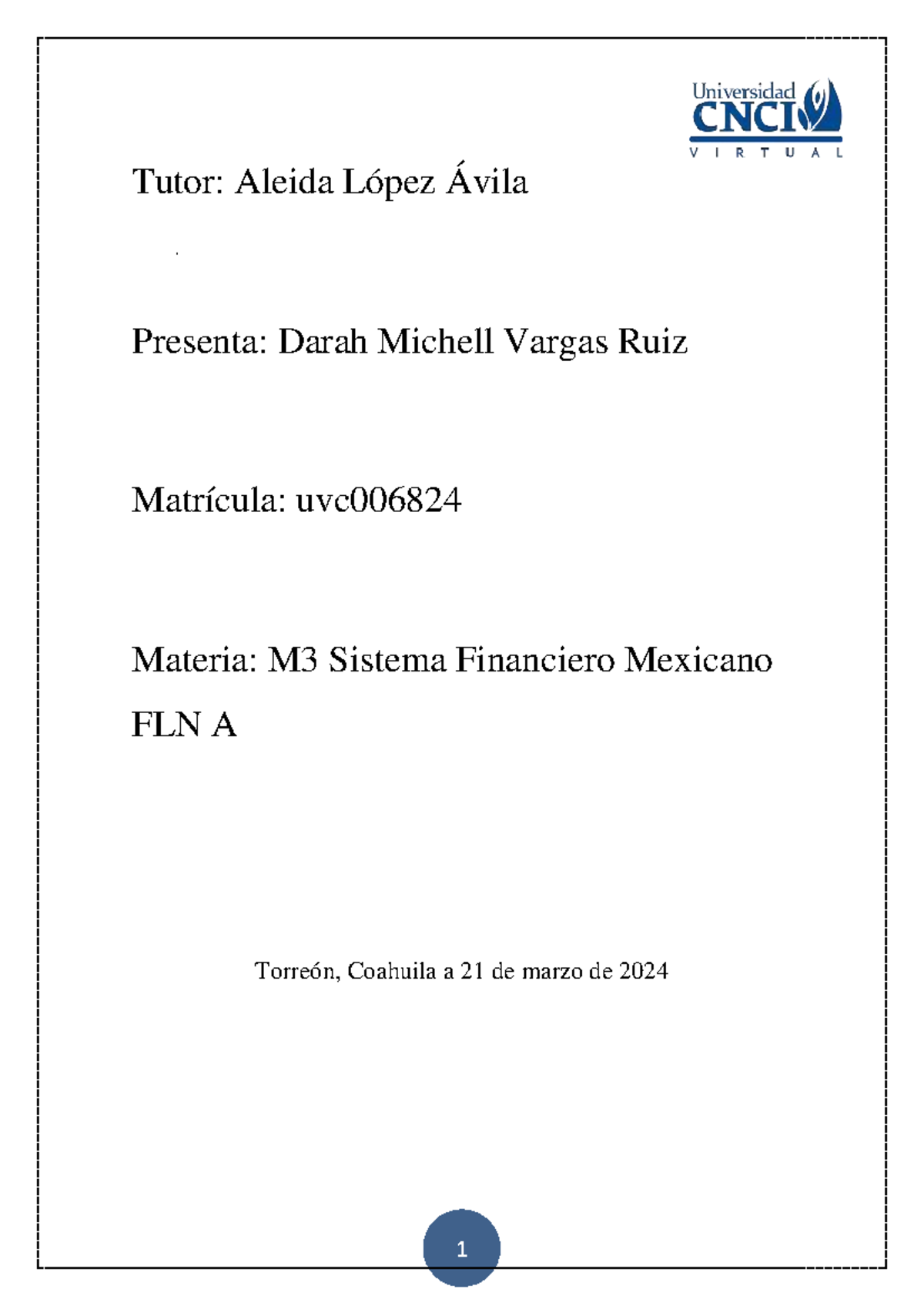 actividad 2 sistema financiero cnci año 2023/2024 - Tutor: Aleida López ...