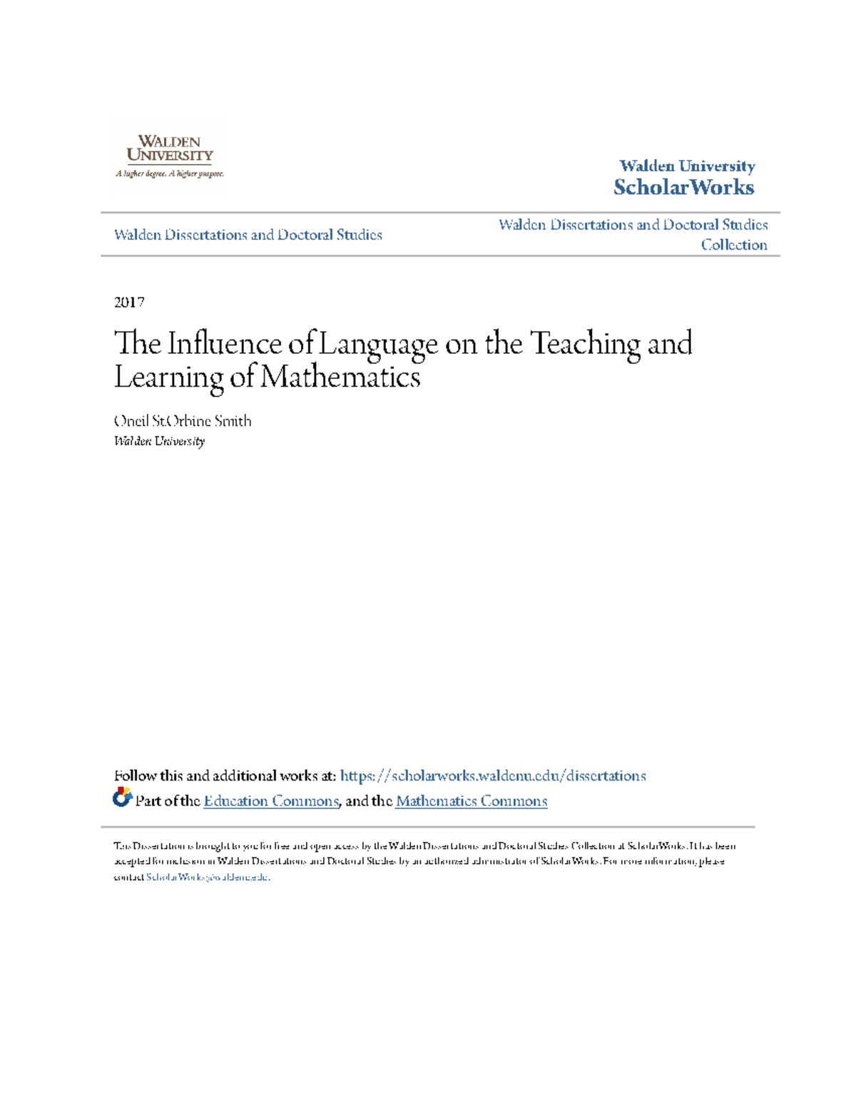 The Influence of Language on the Teaching and Learning of Mathema ...