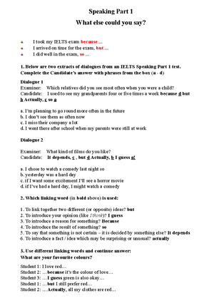 Speaking Family - ielts prep - Good and bad answers Exercise 2. Work in ...