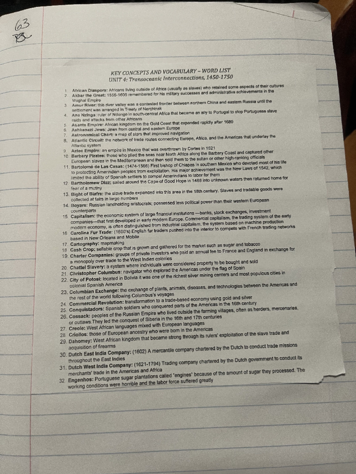 Key concepts and vocabulary unit 4 - HIST2321 - Studocu