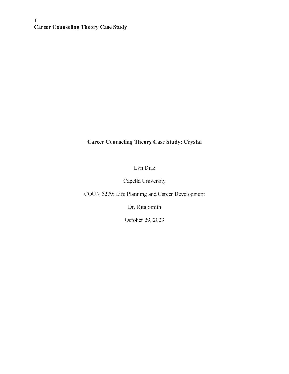 career counseling theory case study