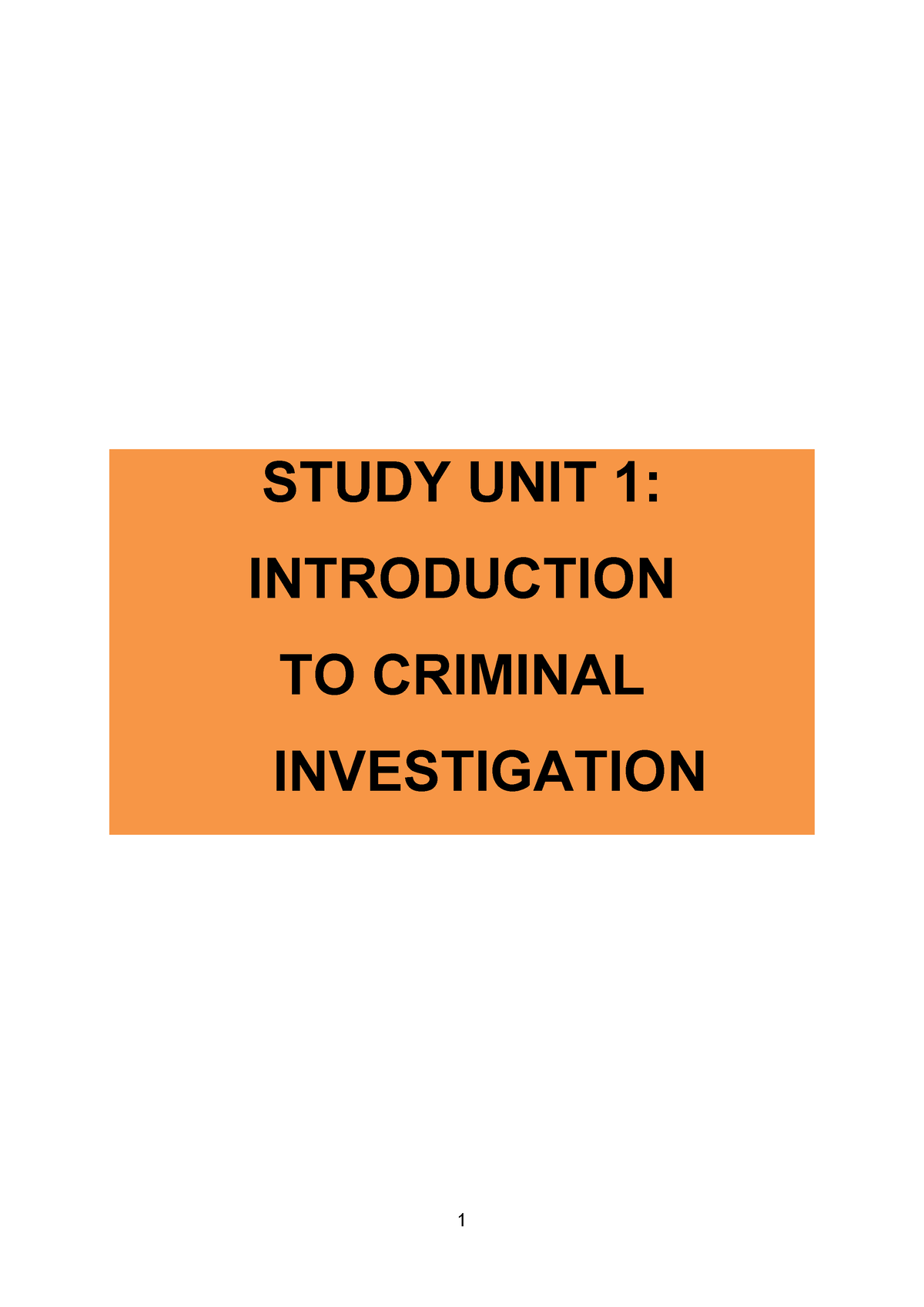 2021 KRM 210 (A) Study UNIT 1 - STUDY UNIT 1: INTRODUCTION TO CRIMINAL ...