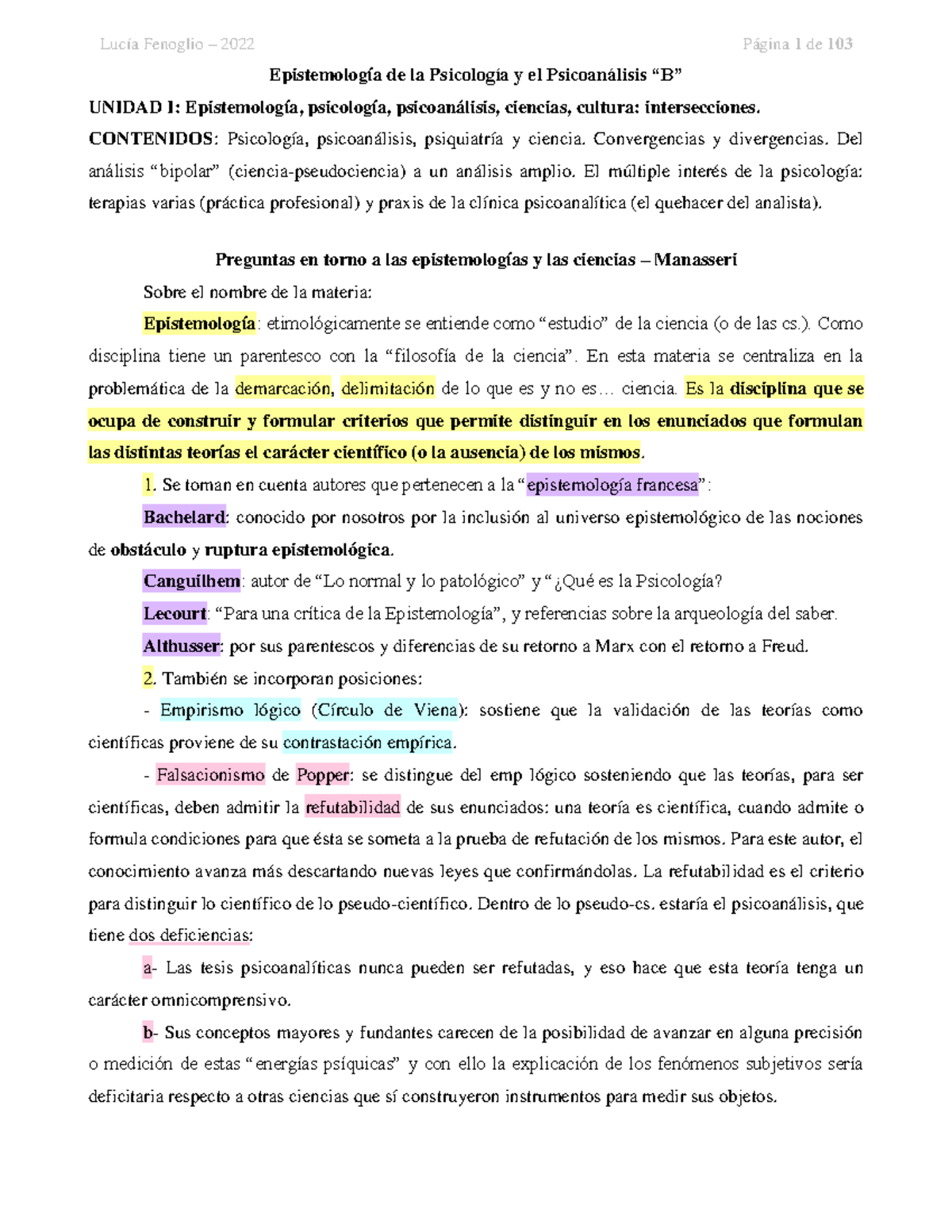 Resumen Epis B - Epistemología De La Psicología Y El Psicoanálsis "B ...