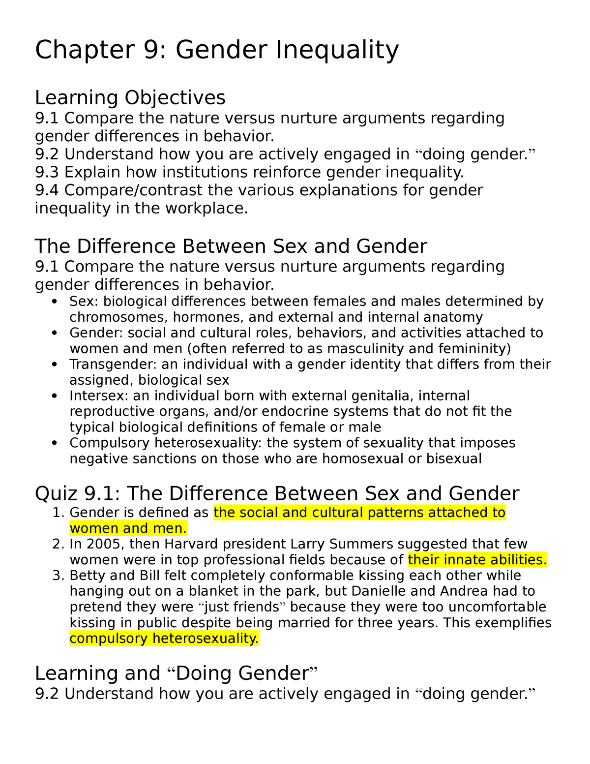 case study on gender inequality class 10