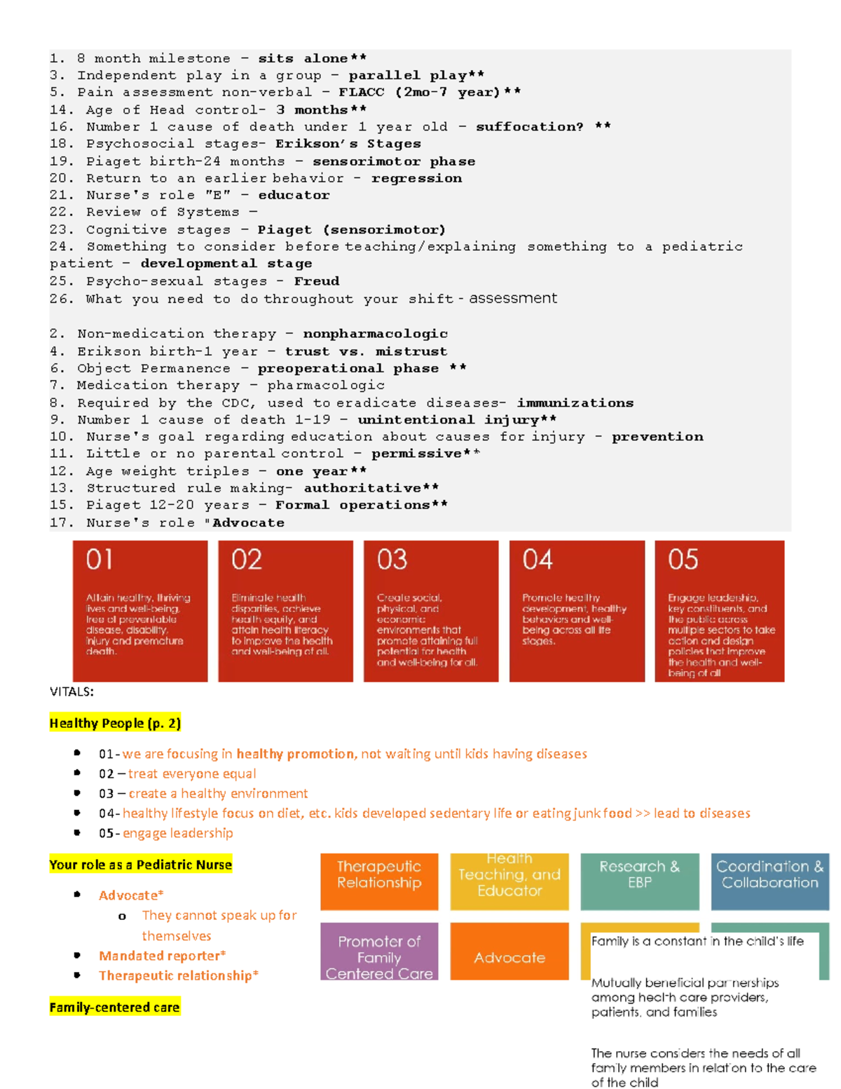WEEK 1 PED - Lecture notes - 8 month milestone – sits alone ...