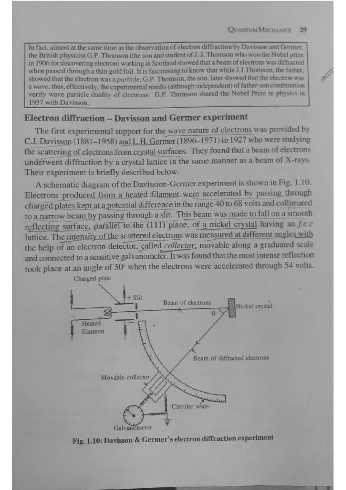 davisson germer experiment notes pdf